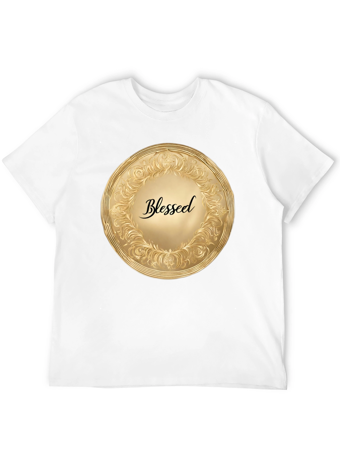 Blessed Gold Medallion Black T-Shirt