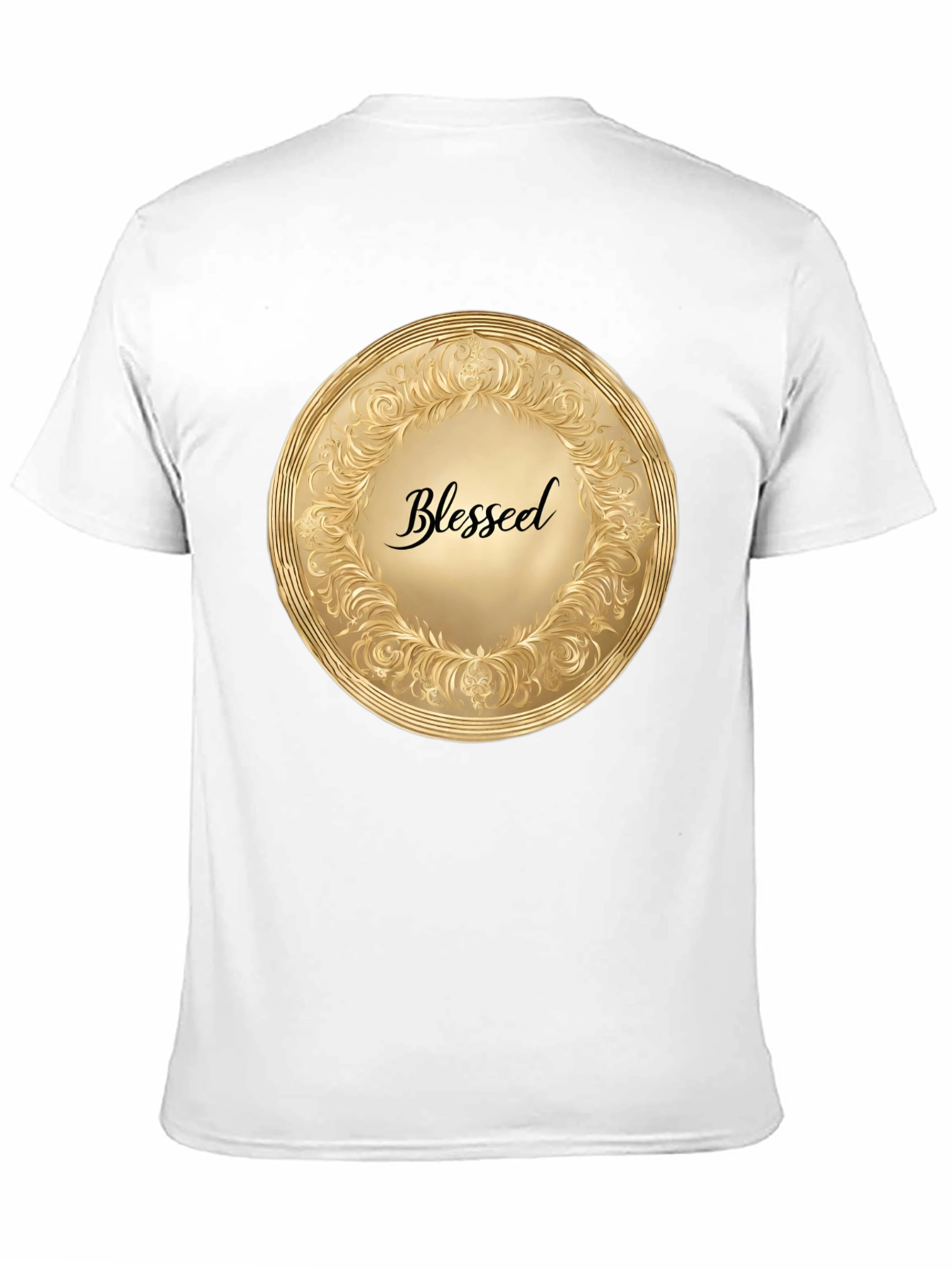Blessed Gold Medallion Black T-Shirt