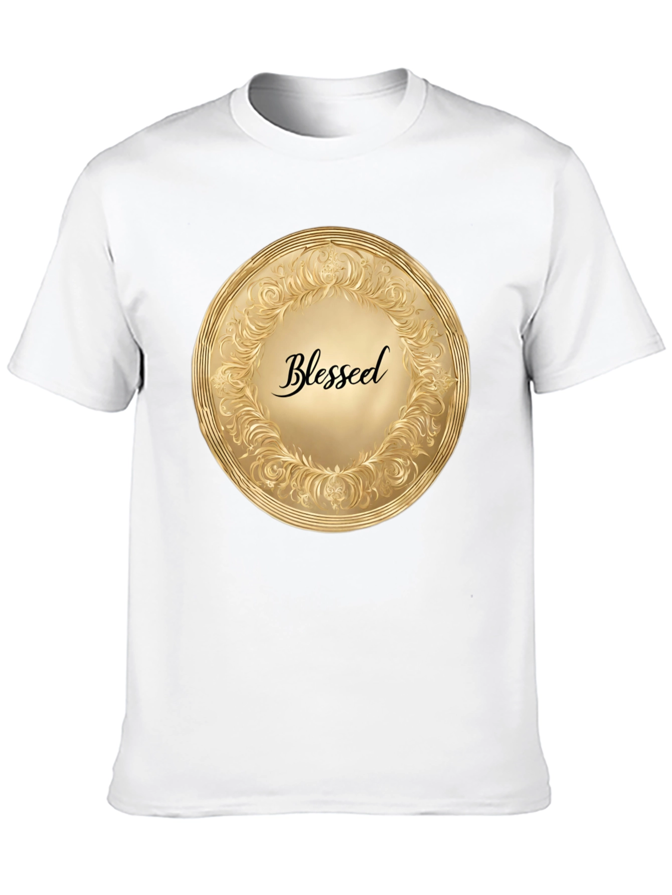 Blessed Gold Medallion Black T-Shirt