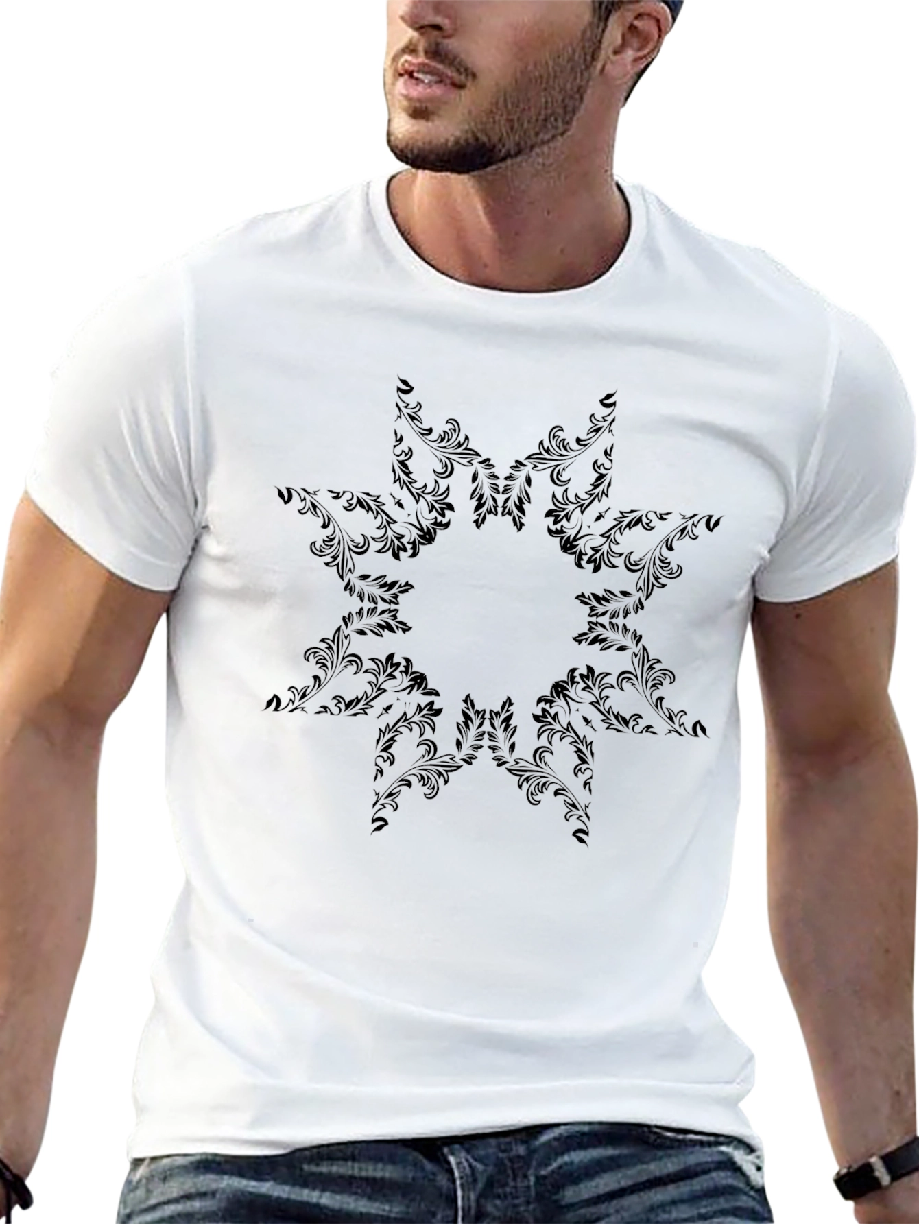 Black Floral Print Tee - Stylish & Unique