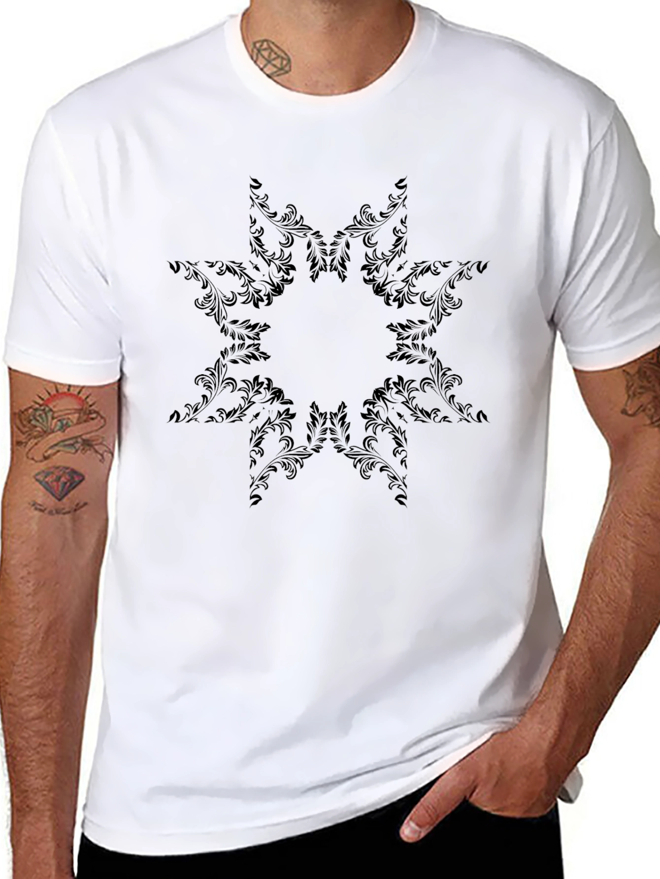 Black Floral Print Tee - Stylish & Unique