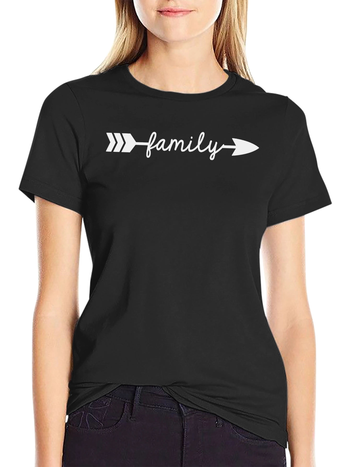 Family Arrow T-Shirt - Stylish Black Tee
