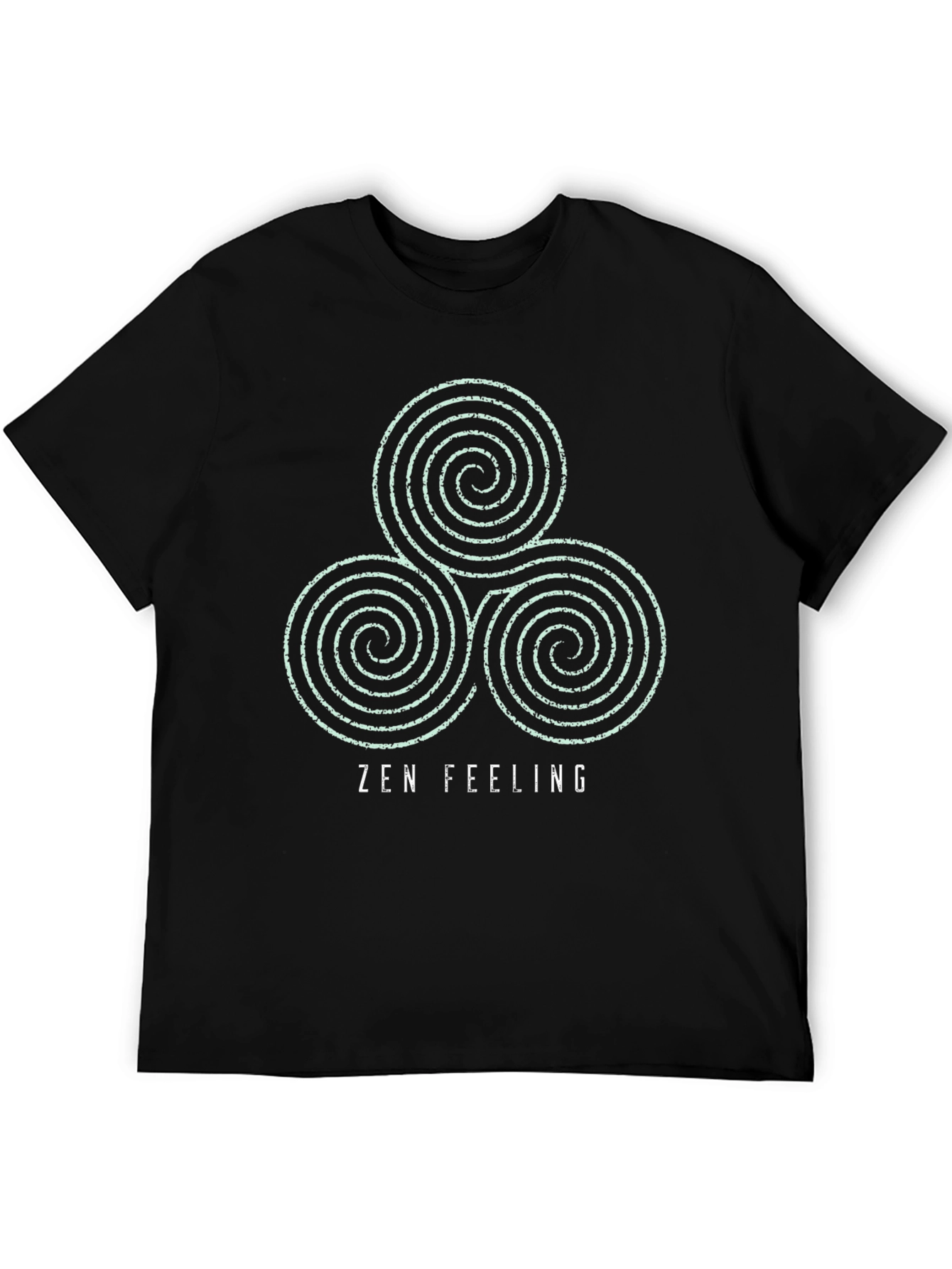 Zen Feeling Black T-Shirt - Spiral Design