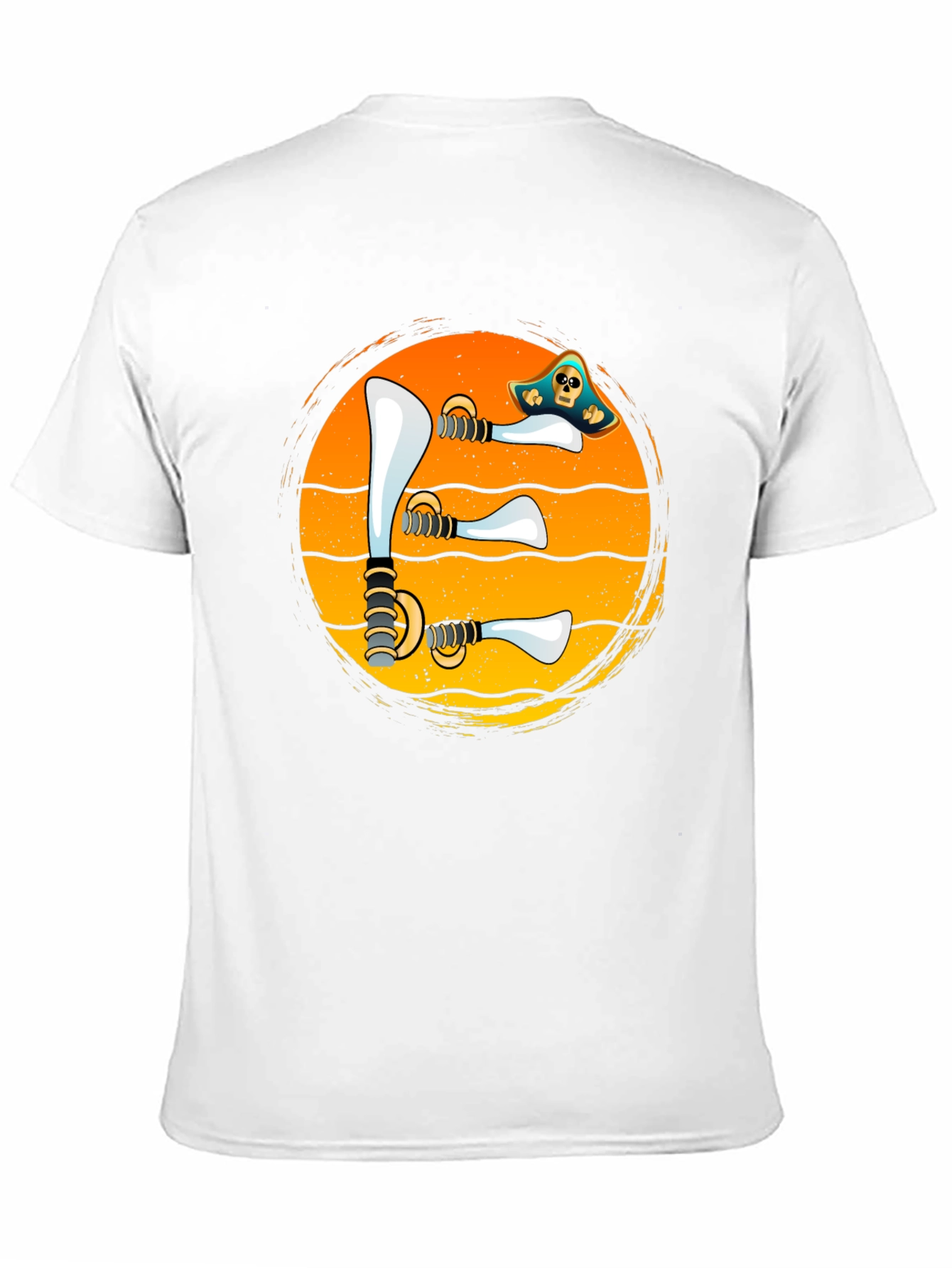 Pirate Swords Sunset T-Shirt Novelty Graphic Tee