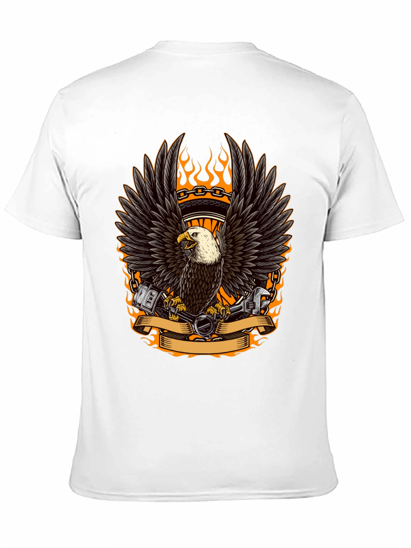 Eagle Biker Graphic Tee - Cool Black T-Shirt