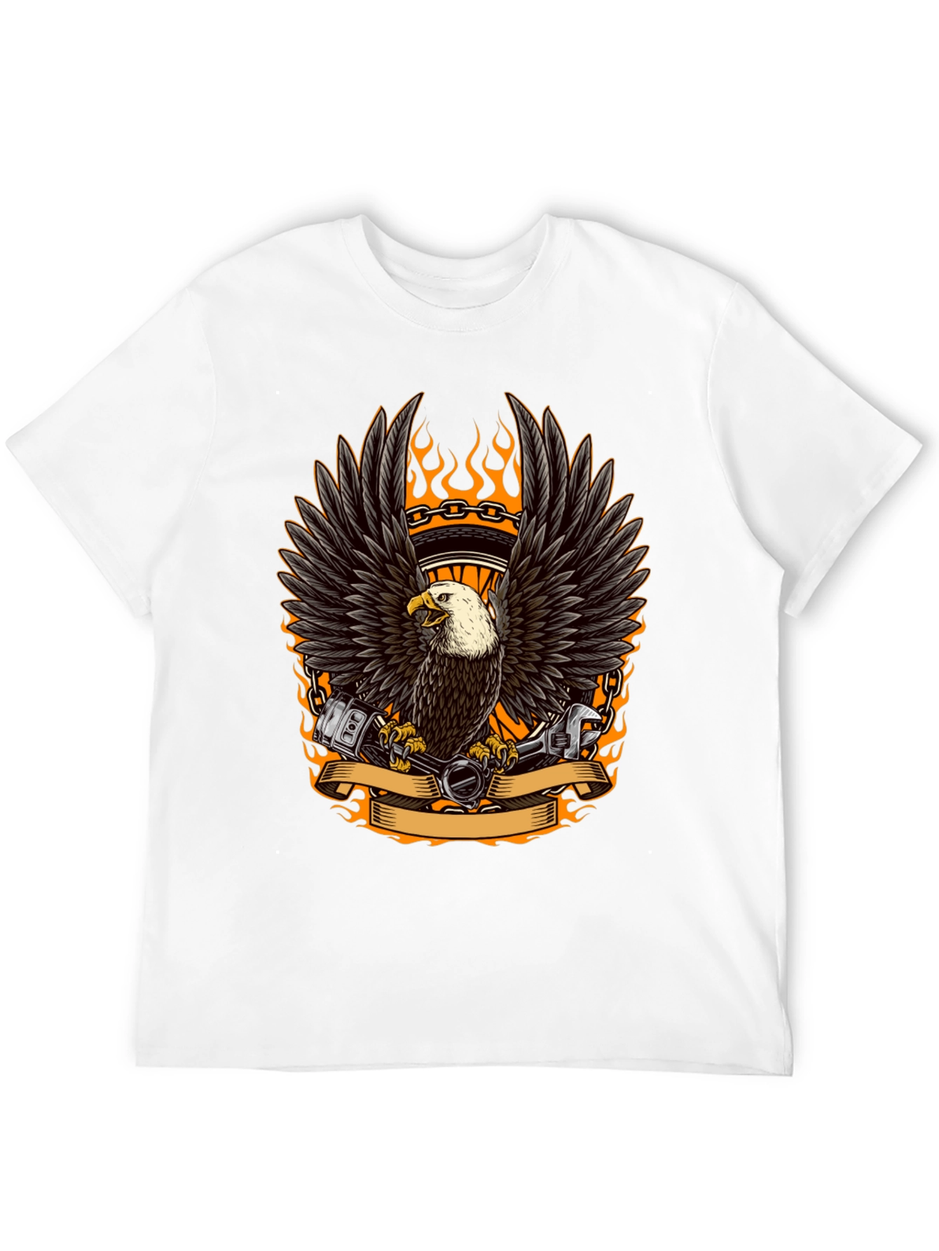 Eagle Biker Graphic Tee - Cool Black T-Shirt