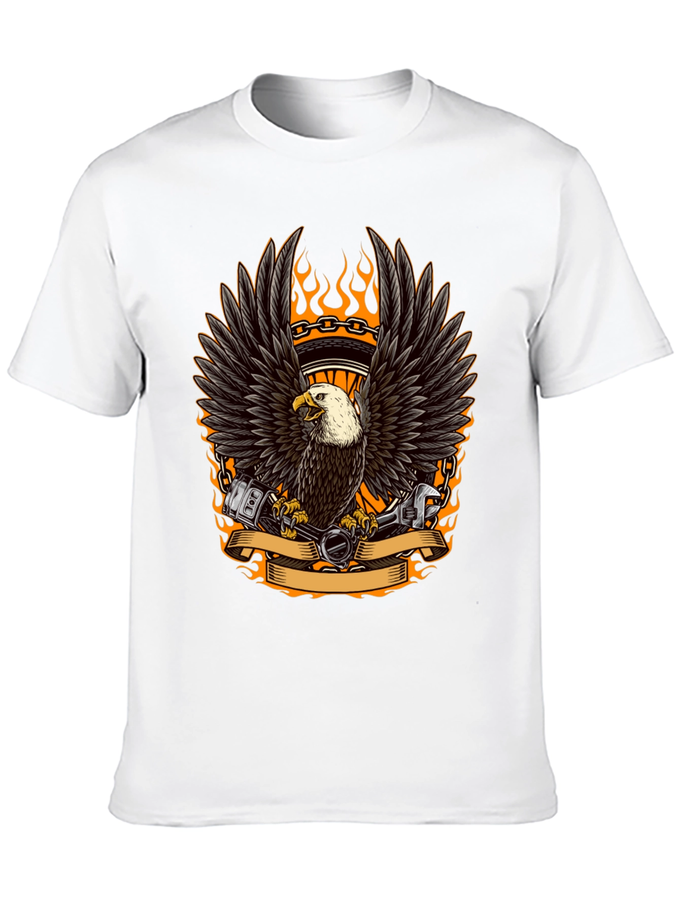 Eagle Biker Graphic Tee - Cool Black T-Shirt
