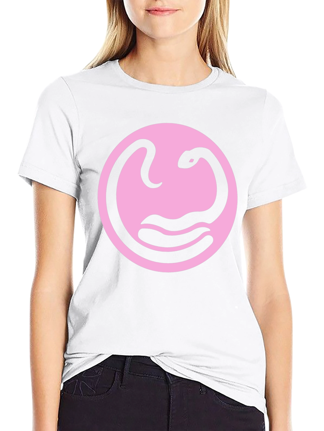 Snake Circle Graphic Tee - Stylish Black T-Shirt