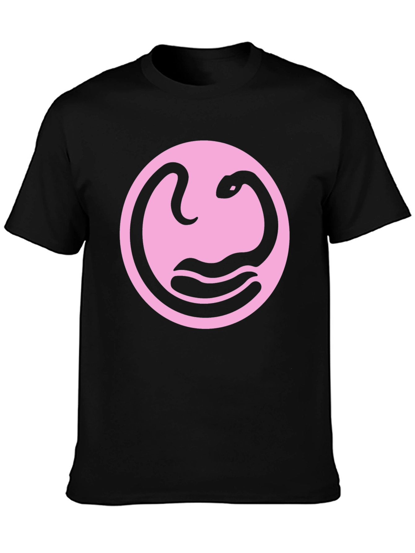 Snake Circle Graphic Tee - Stylish Black T-Shirt