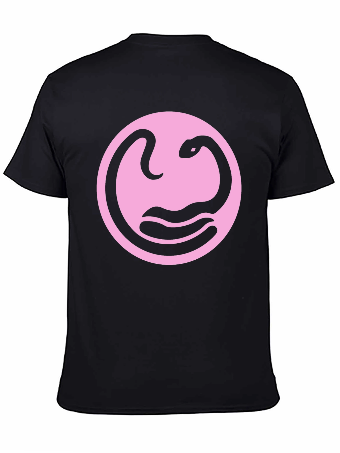 Snake Circle Graphic Tee - Stylish Black T-Shirt
