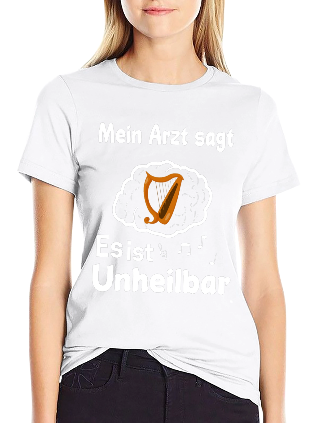 Mein Arzt Sagt T-Shirt Unheilbar Music Harp