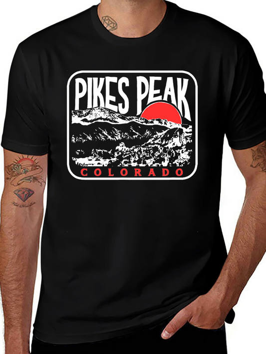 Pikes Peak Colorado Graphic T-Shirt - Black