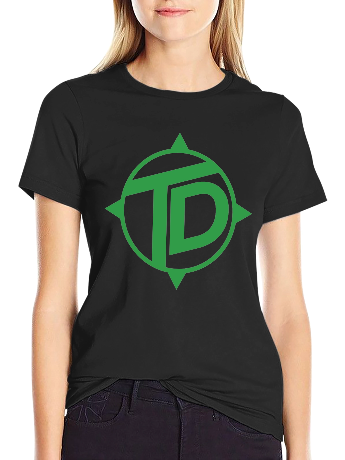 TD Green Logo Black T-Shirt