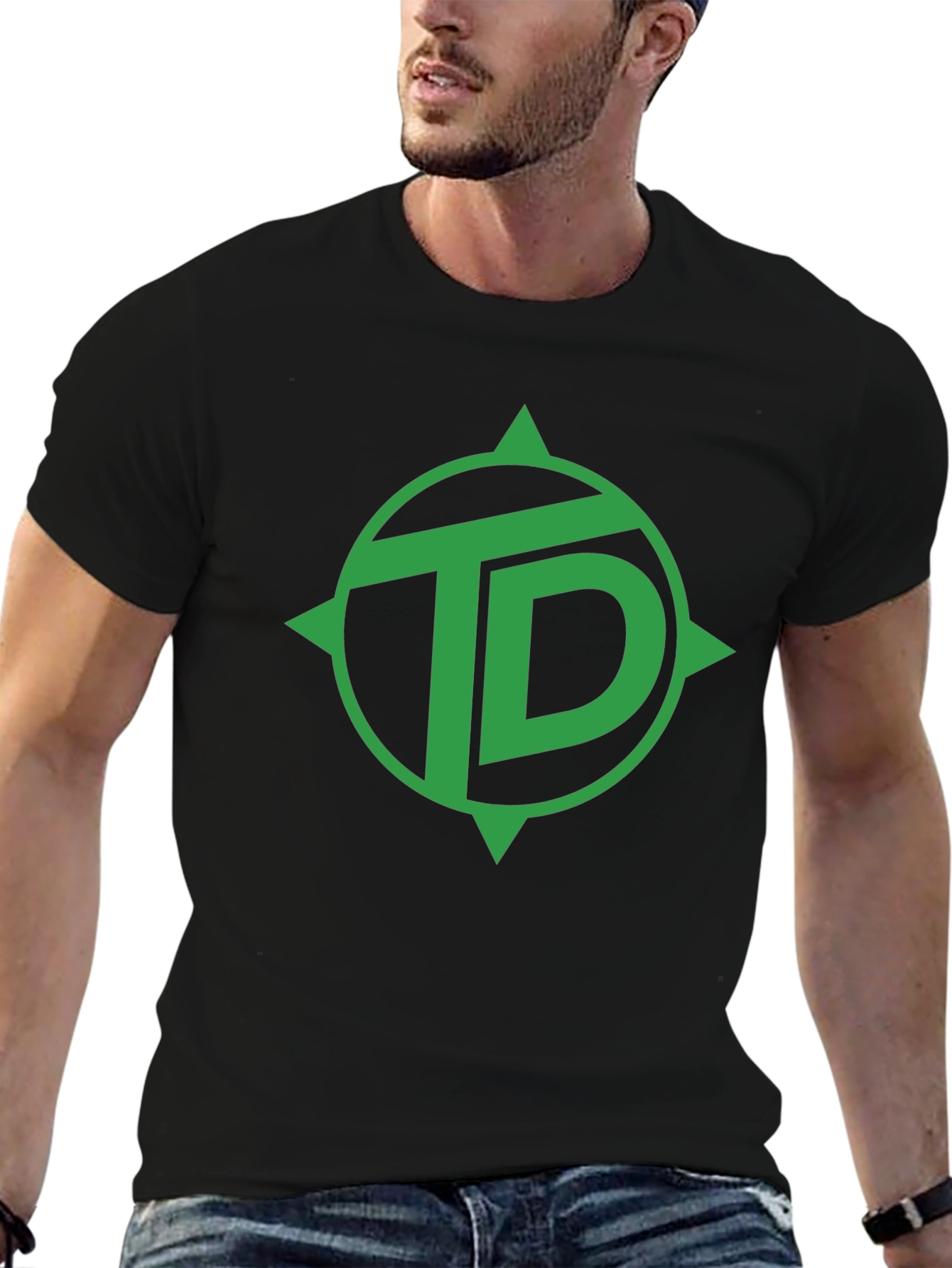 TD Green Logo Black T-Shirt