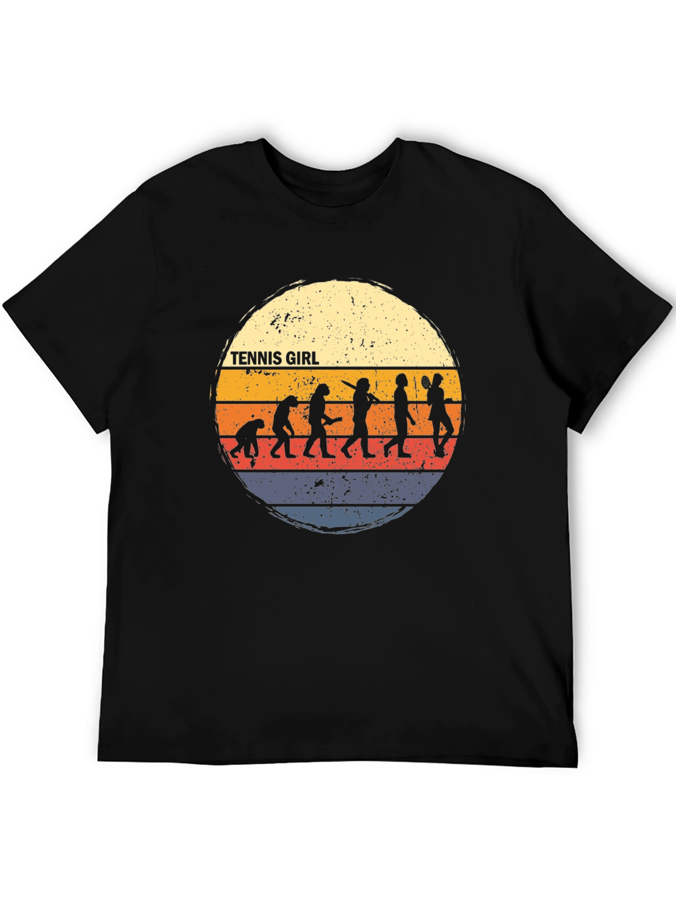 Tennis Girl Evolution T-Shirt - Retro Style