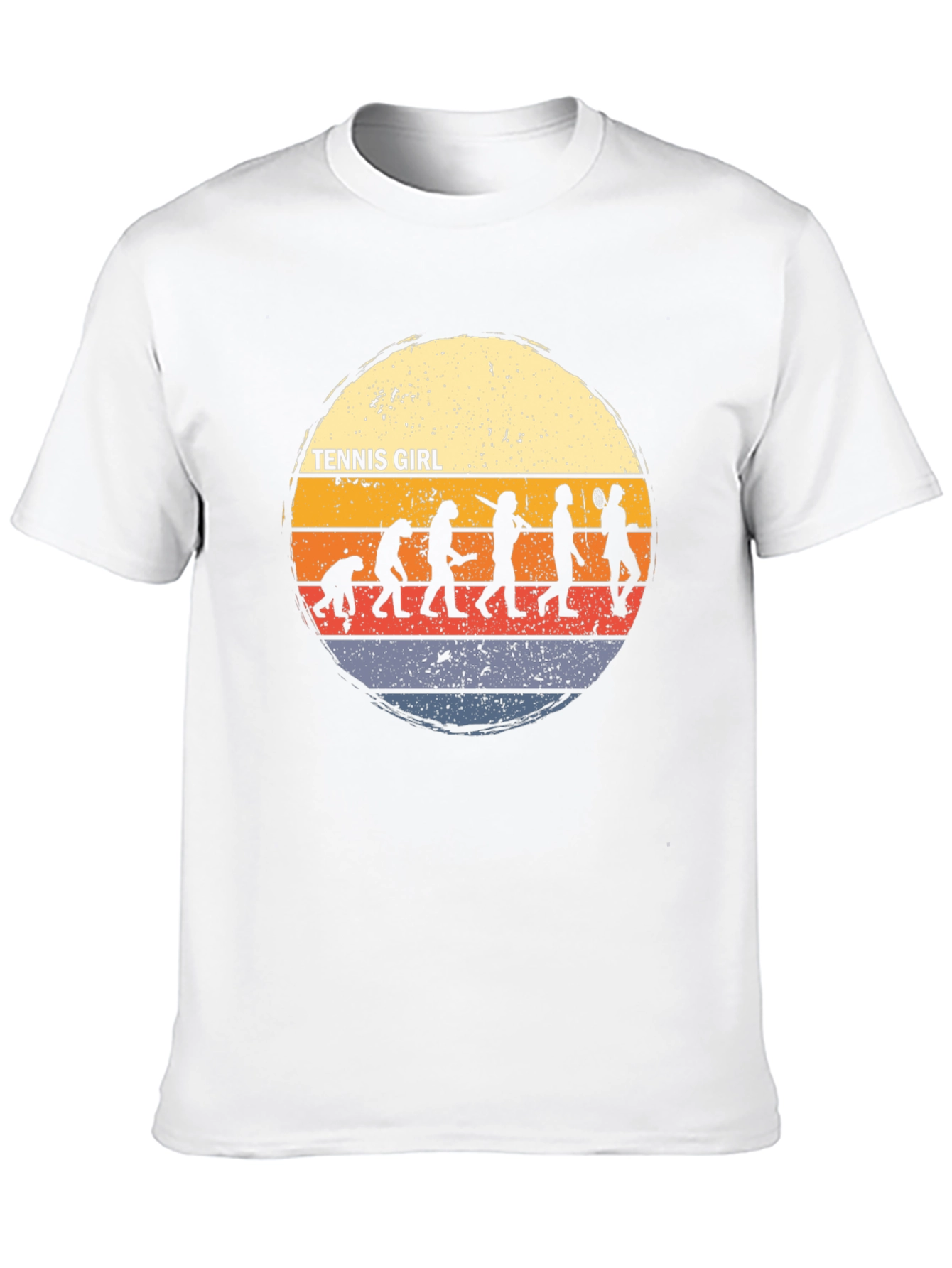 Tennis Girl Evolution T-Shirt - Retro Style