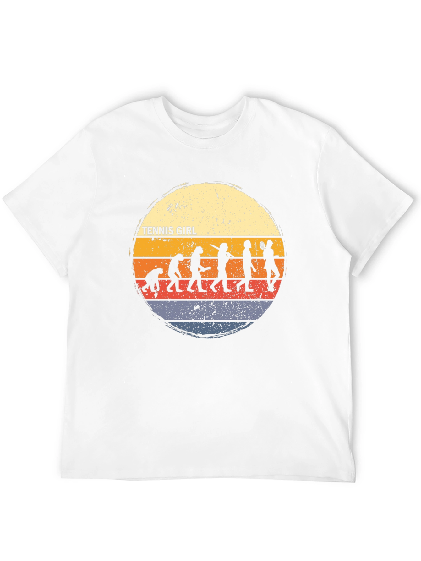 Tennis Girl Evolution T-Shirt - Retro Style