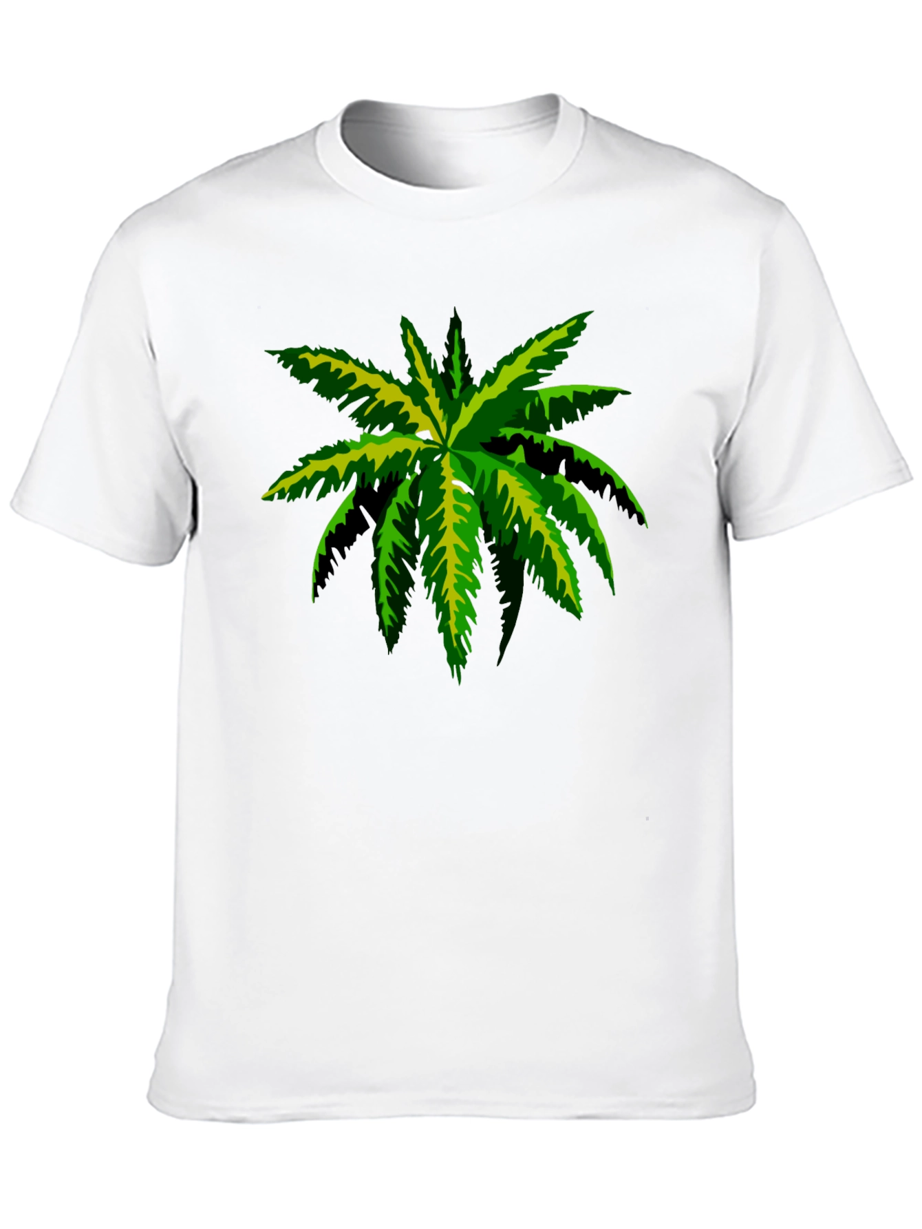 Tropical Palm Tee - Black Cotton Graphic T-Shirt