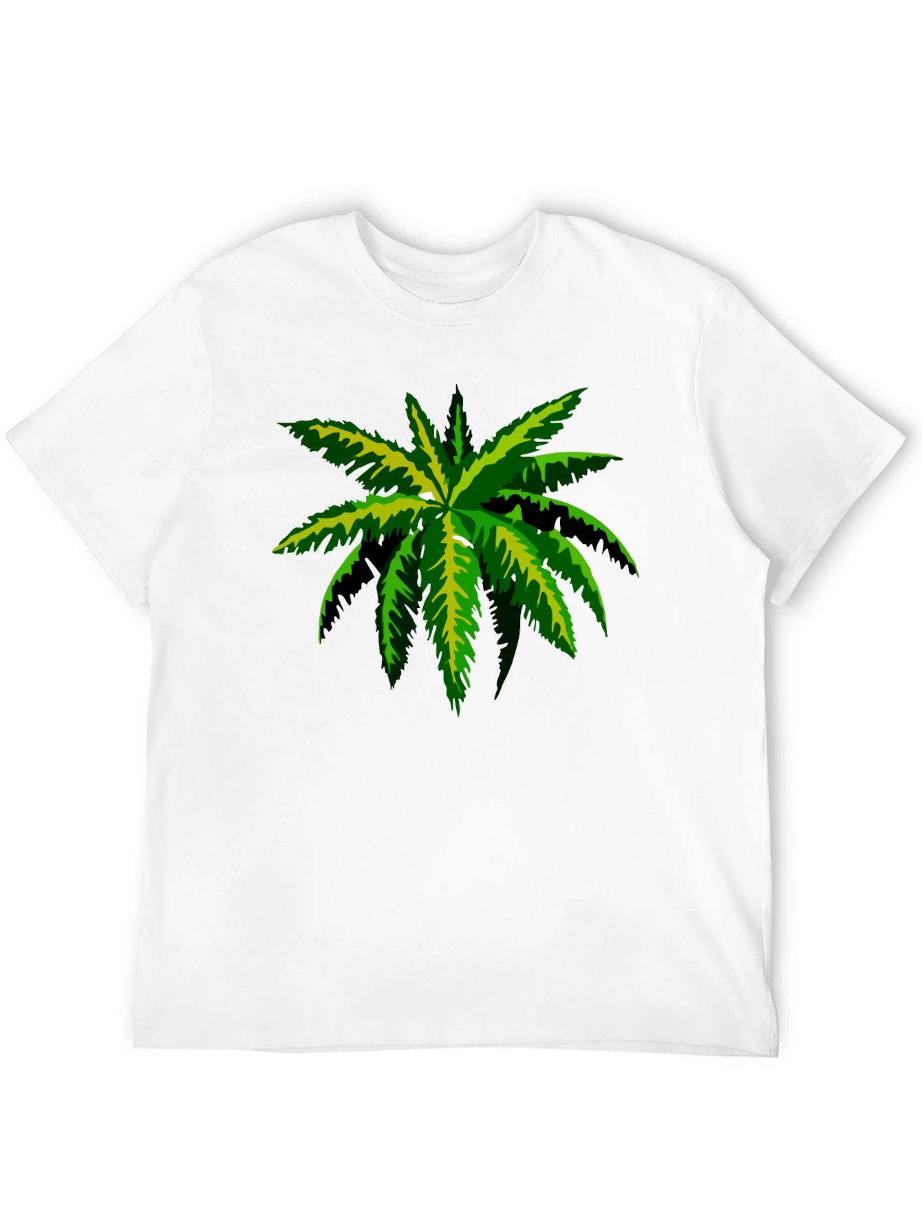 Tropical Palm Tee - Black Cotton Graphic T-Shirt