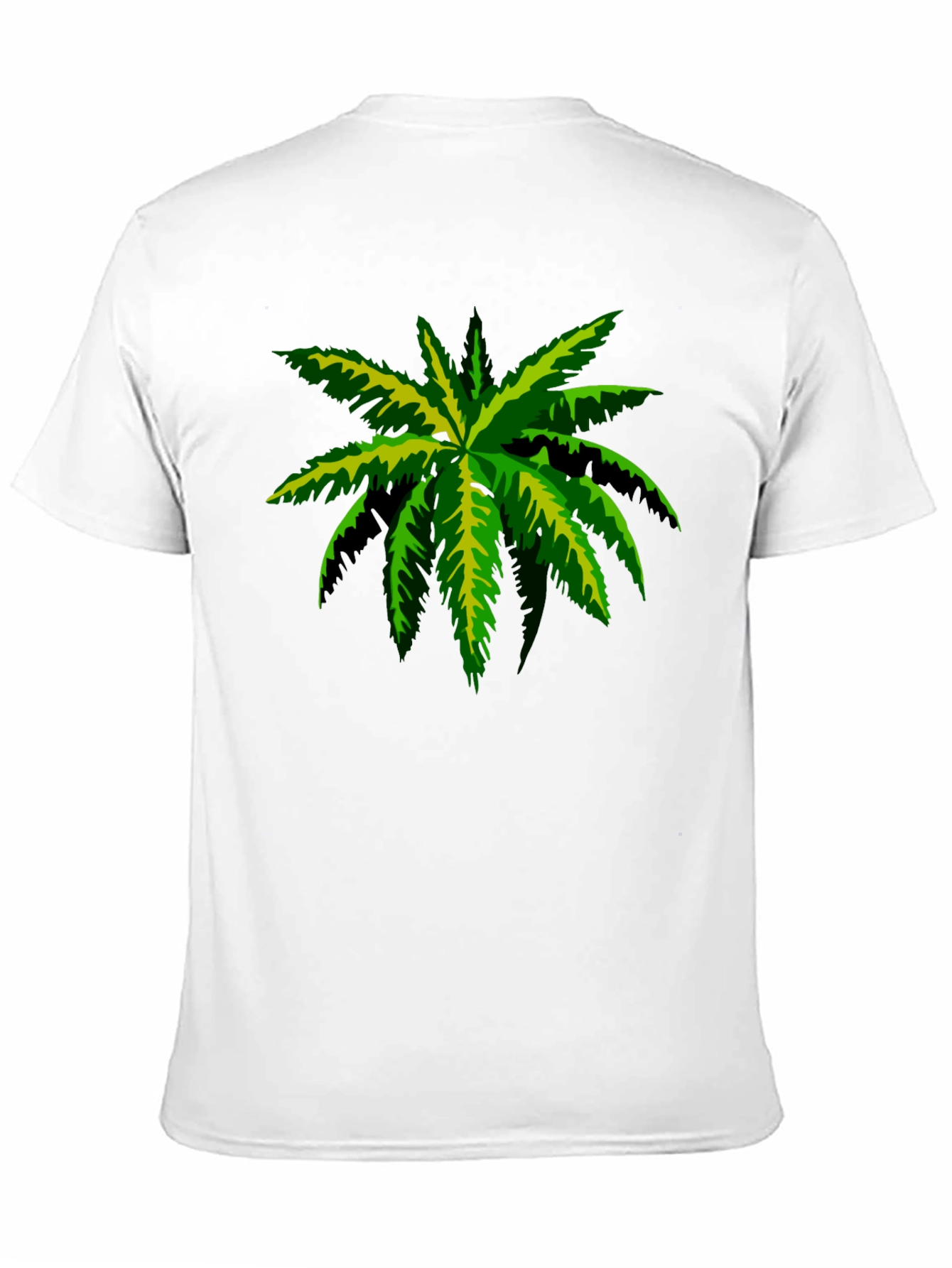 Tropical Palm Tee - Black Cotton Graphic T-Shirt