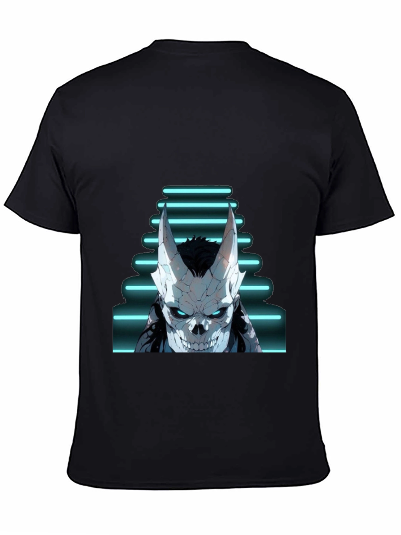 Neon Skull Graphic Black T-Shirt