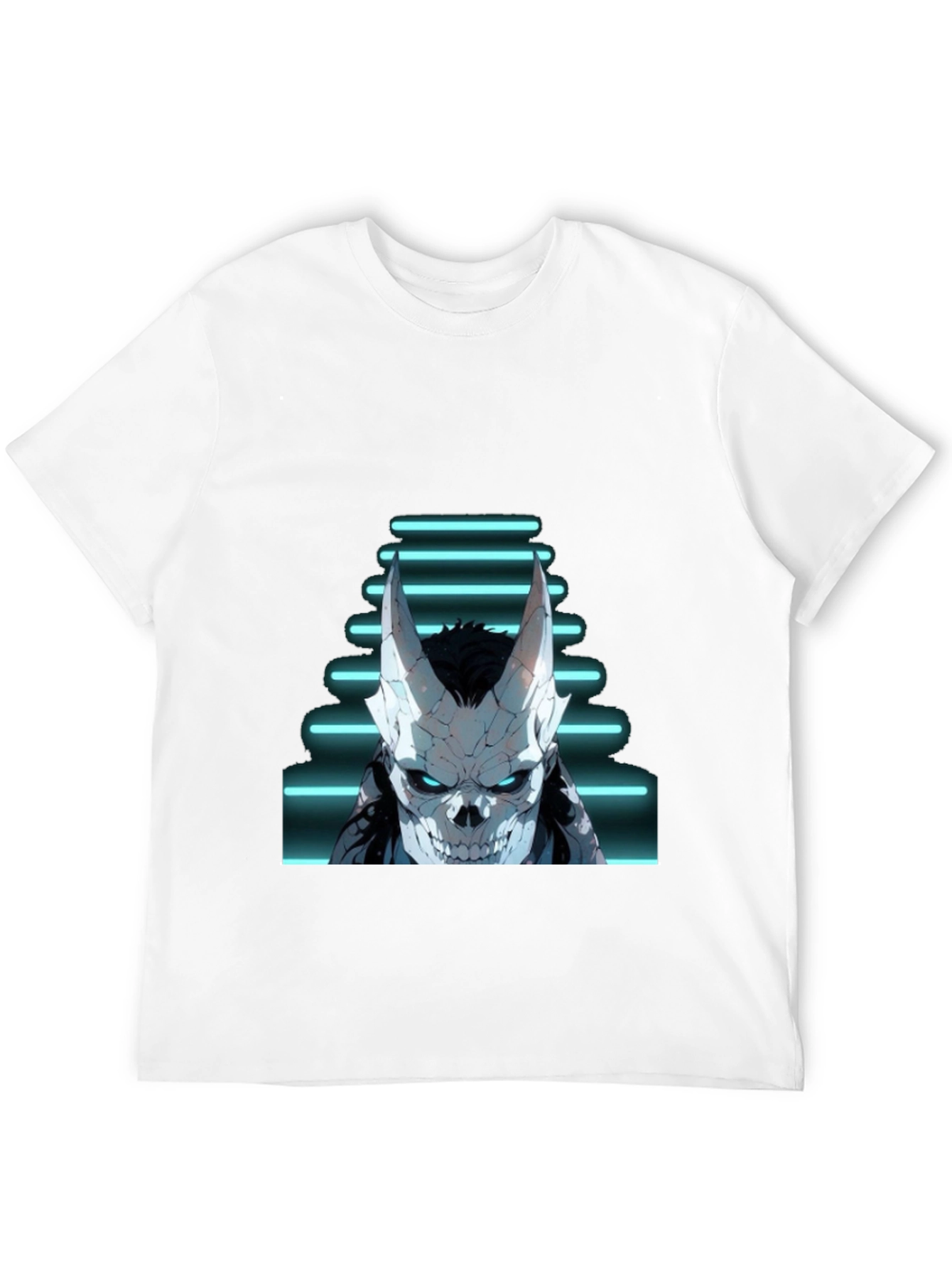 Neon Skull Graphic Black T-Shirt