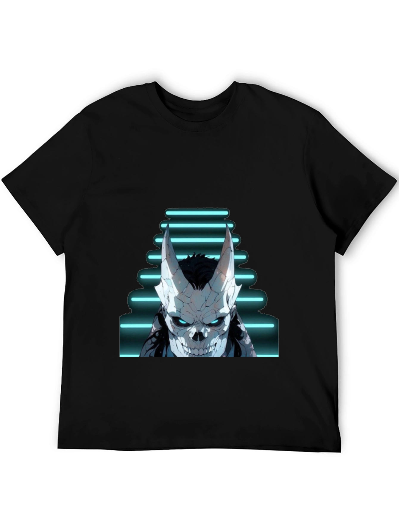 Neon Skull Graphic Black T-Shirt