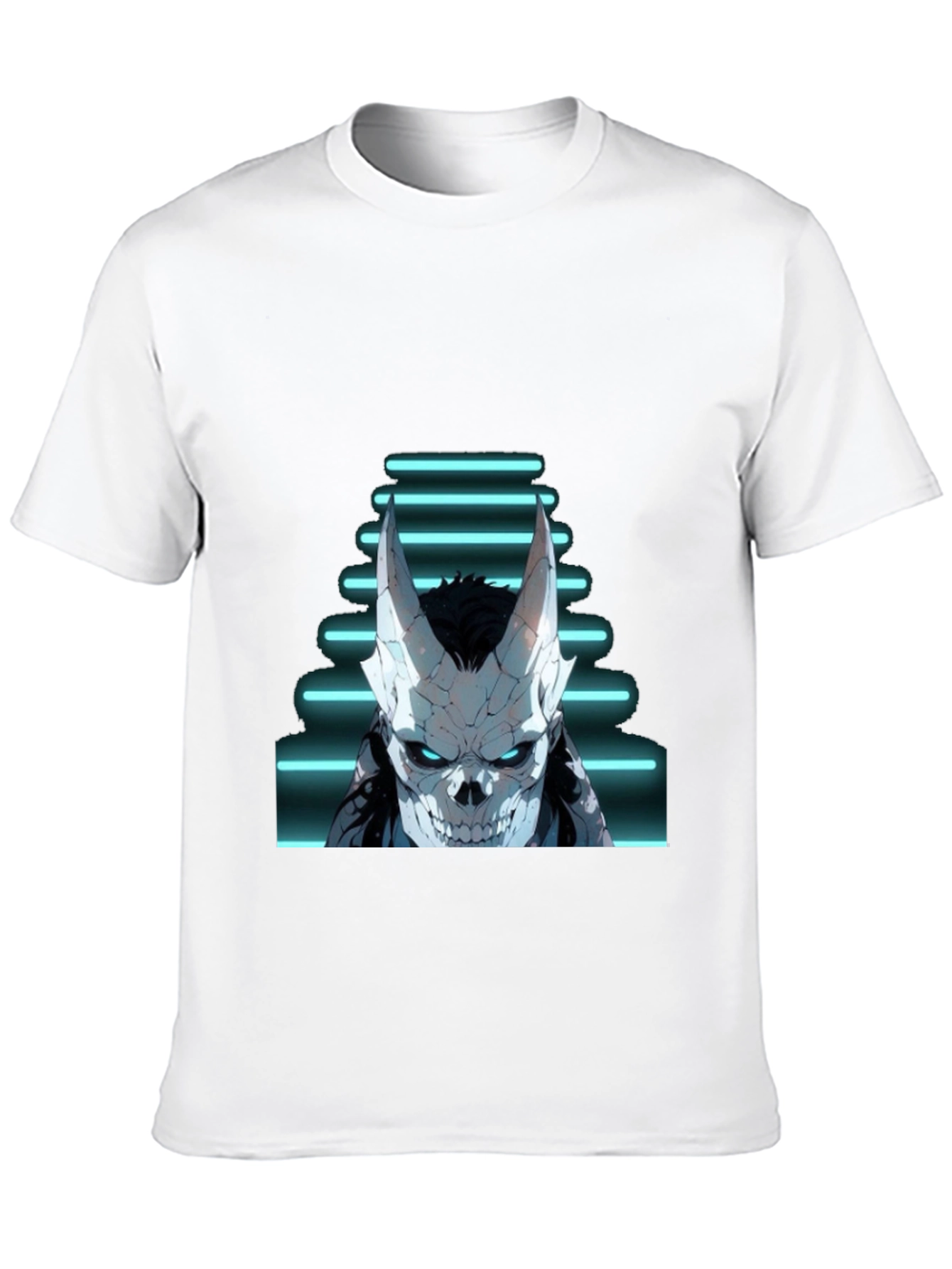 Neon Skull Graphic Black T-Shirt