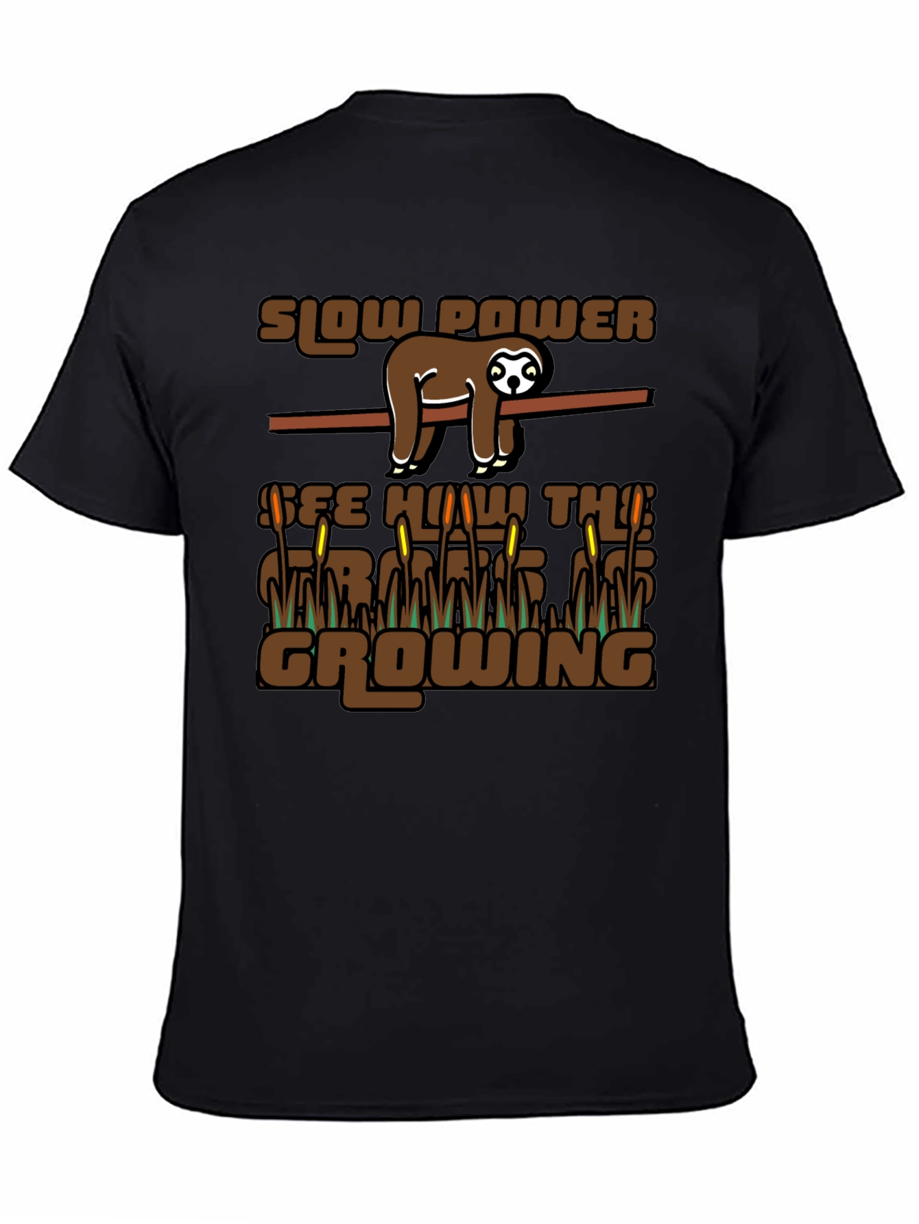 Slow Power Sloth Graphic T-Shirt