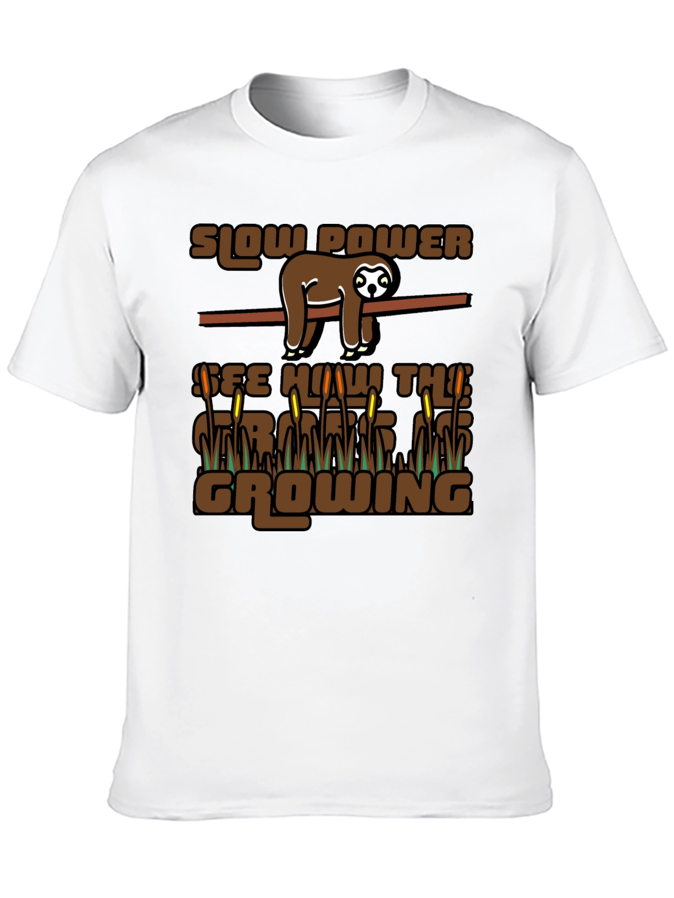 Slow Power Sloth Graphic T-Shirt