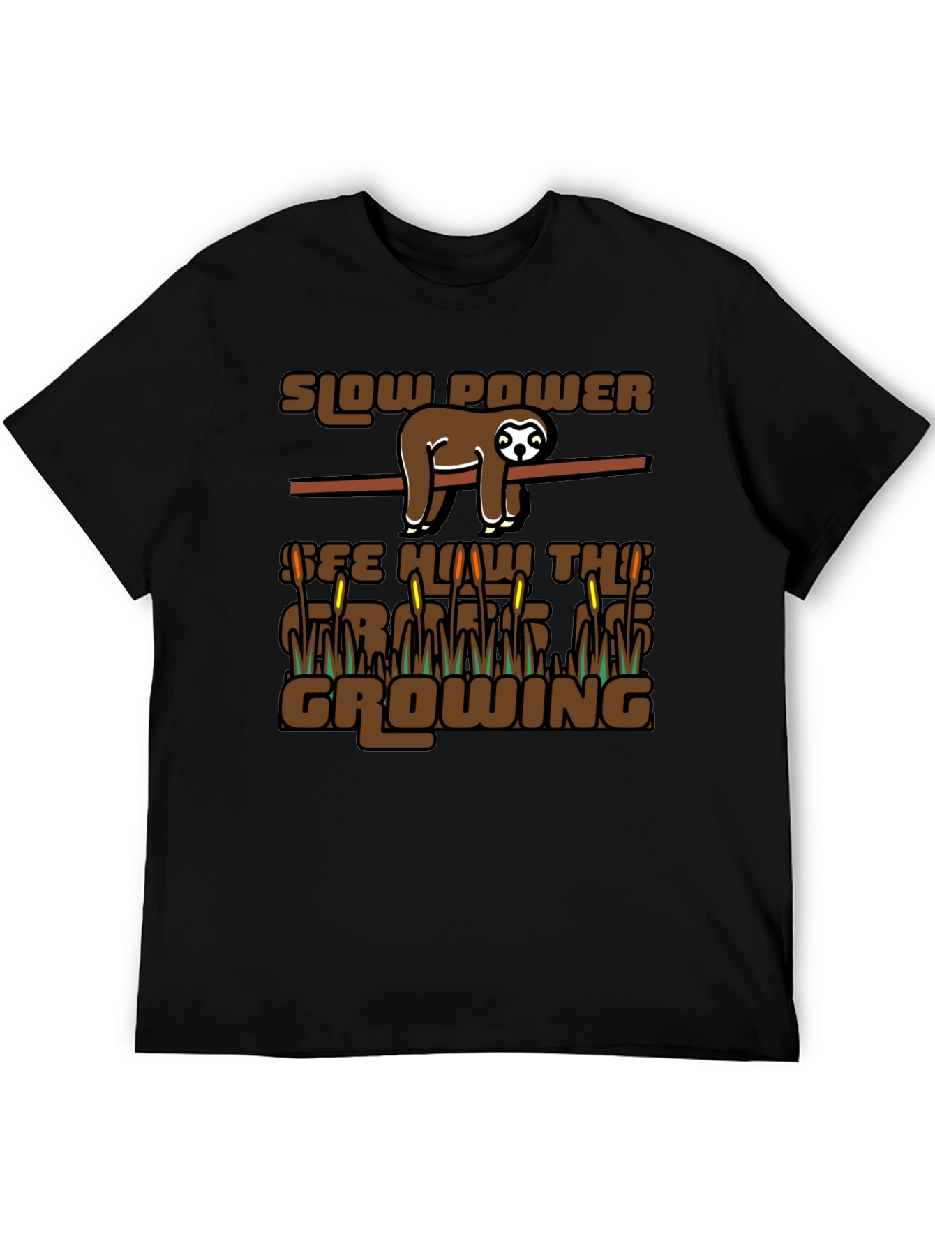 Slow Power Sloth Graphic T-Shirt