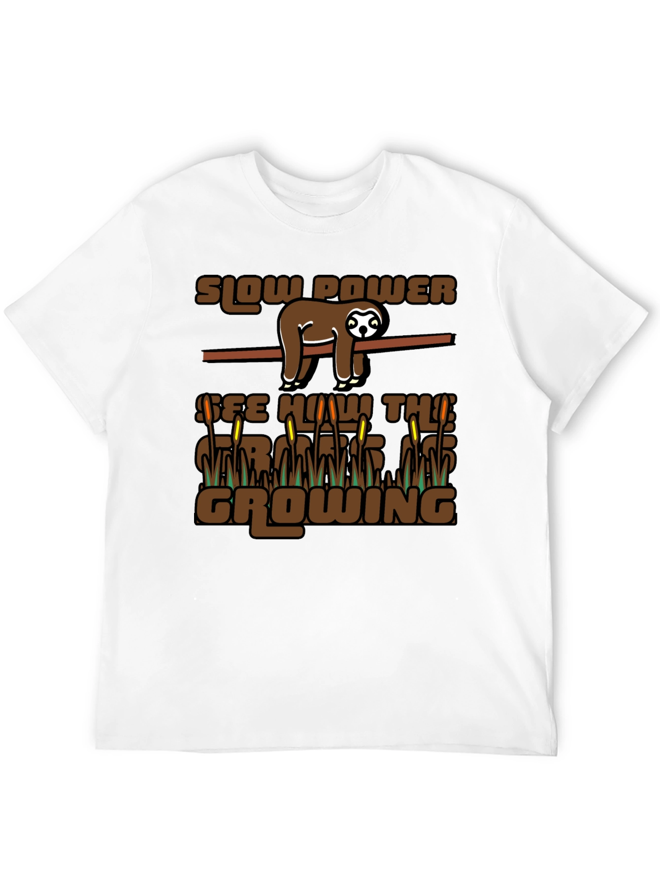 Slow Power Sloth Graphic T-Shirt