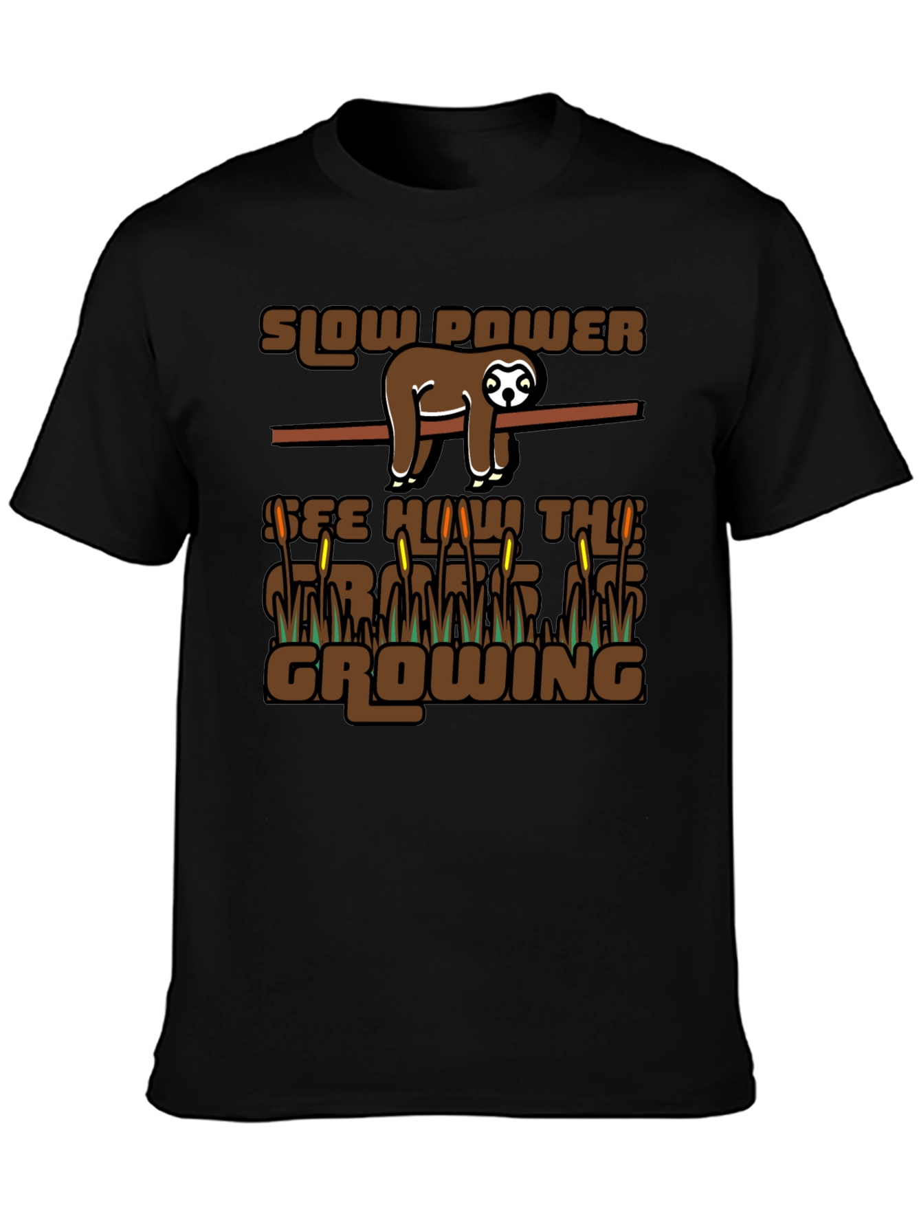 Slow Power Sloth Graphic T-Shirt