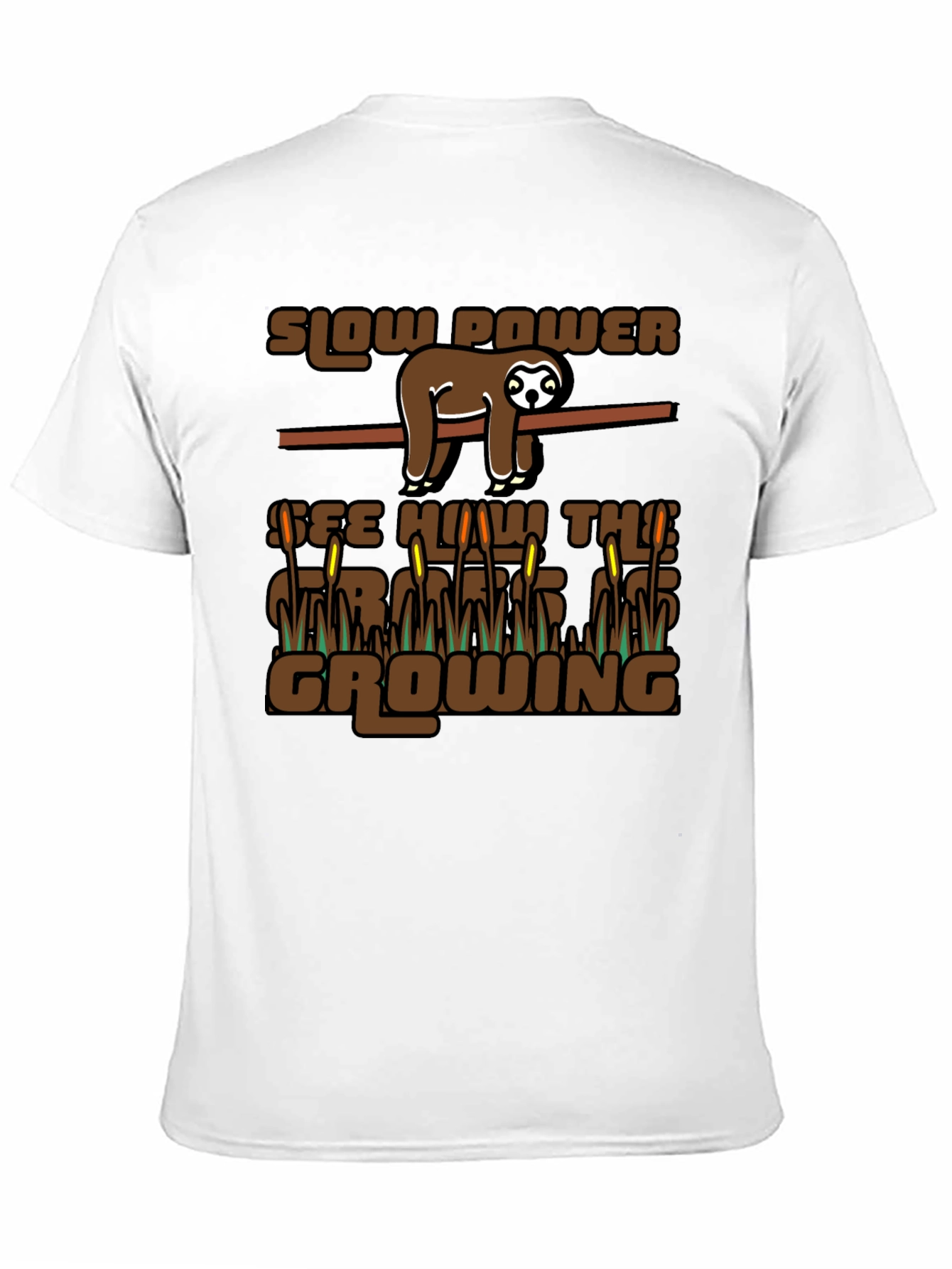 Slow Power Sloth Graphic T-Shirt