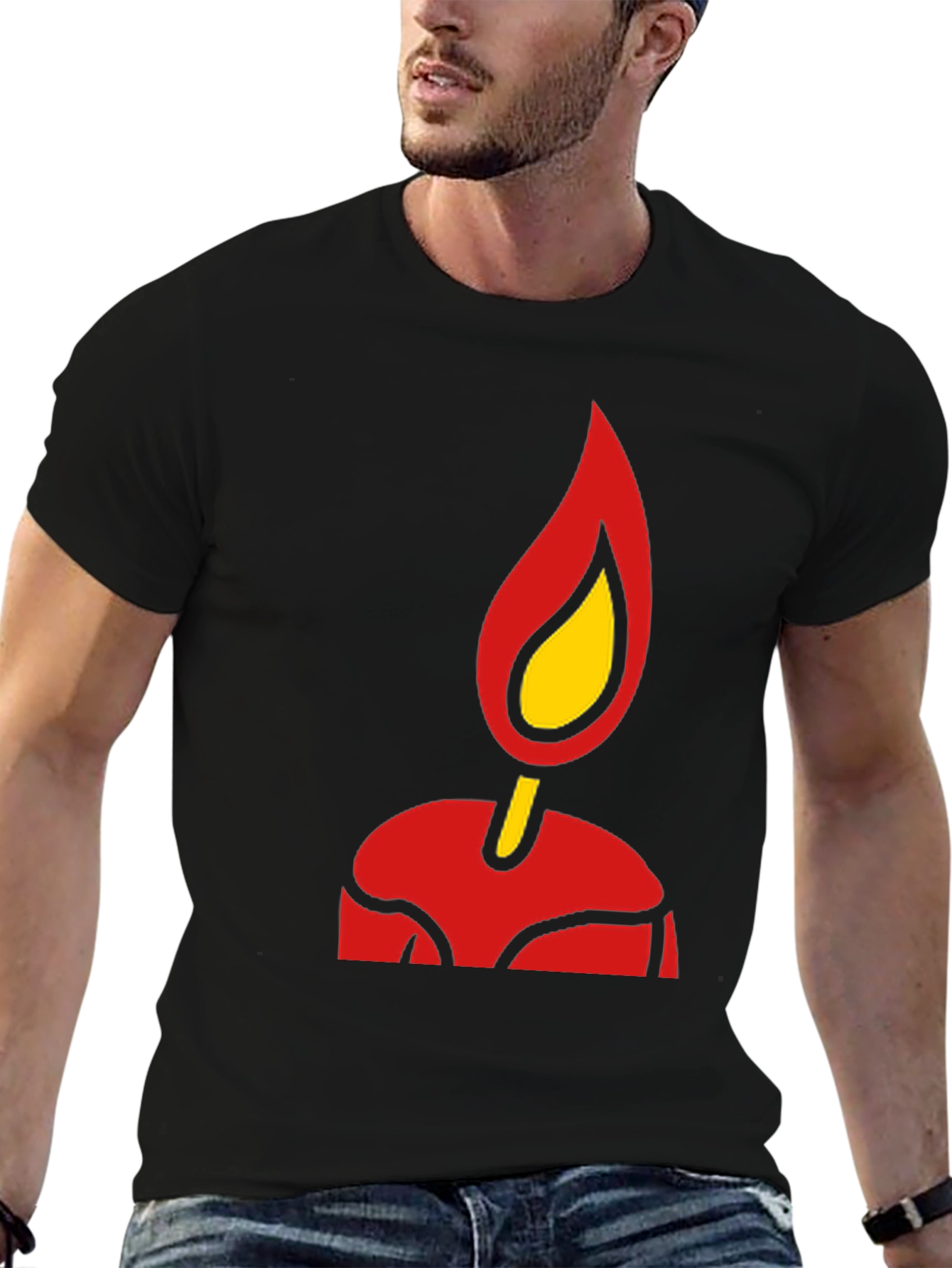 Flame Graphic Tee - Bold Stylish Black T-Shirt