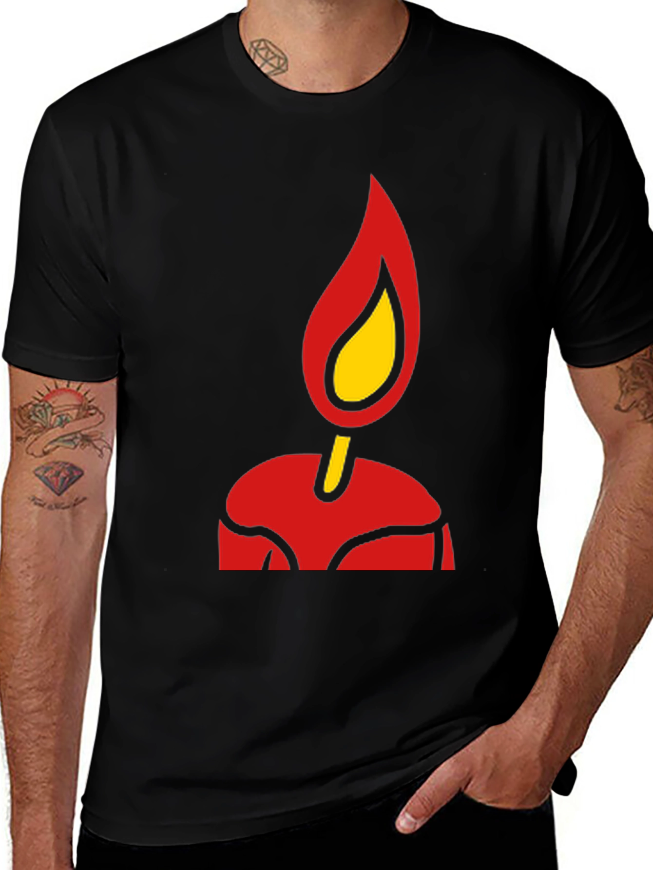 Flame Graphic Tee - Bold Stylish Black T-Shirt