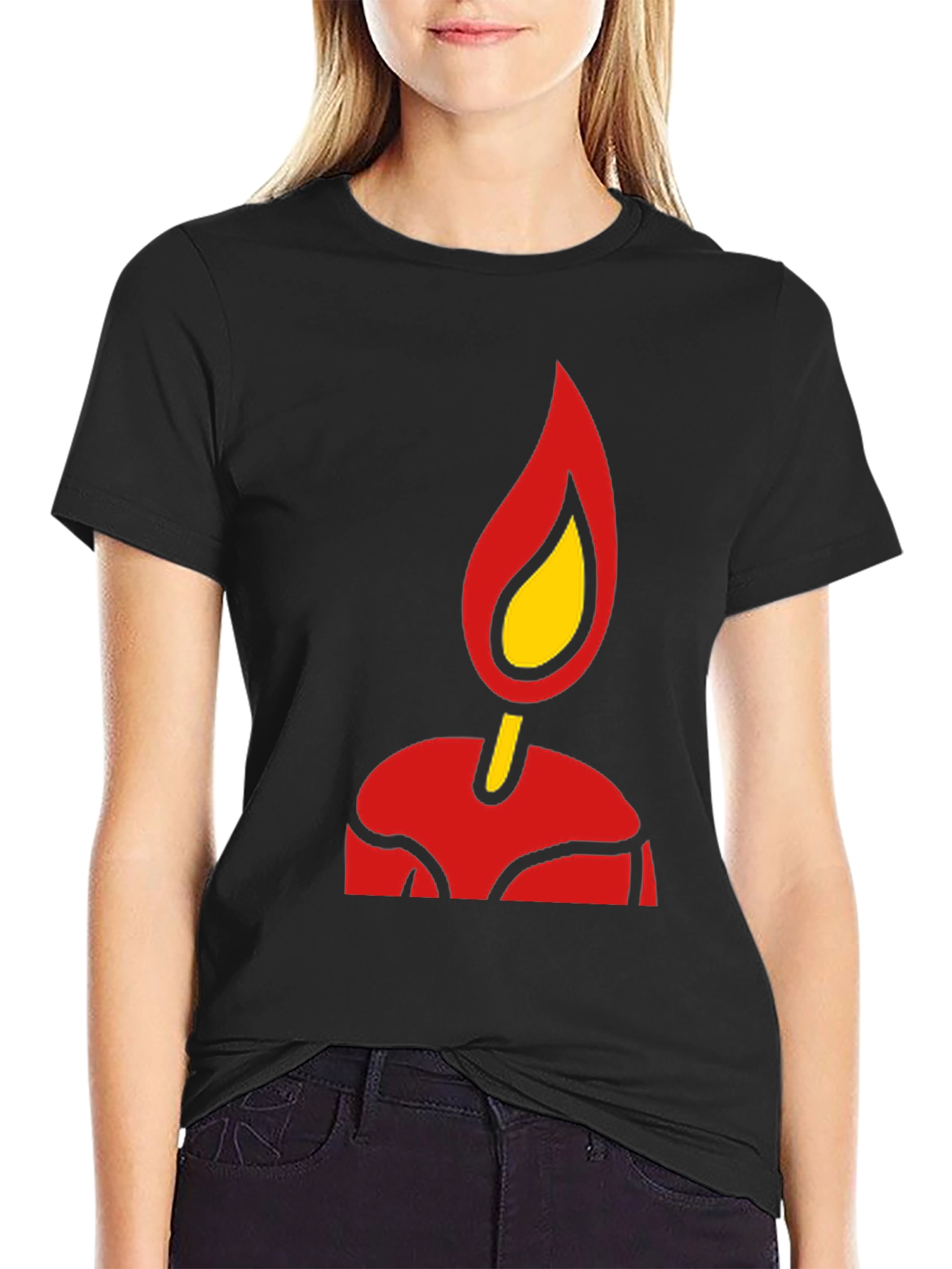 Flame Graphic Tee - Bold Stylish Black T-Shirt