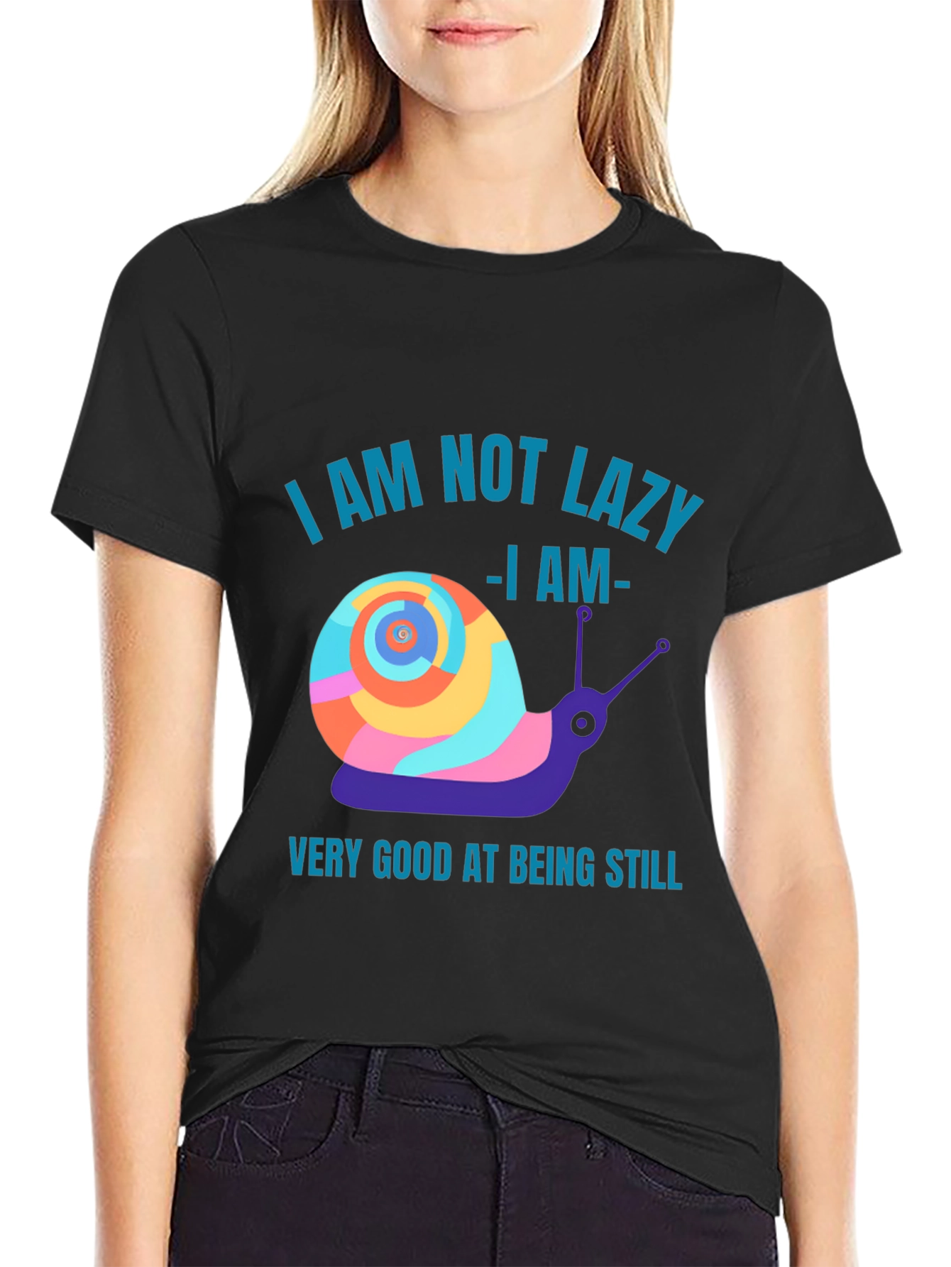 Funny Snail Graphic T-Shirt - Not Lazy