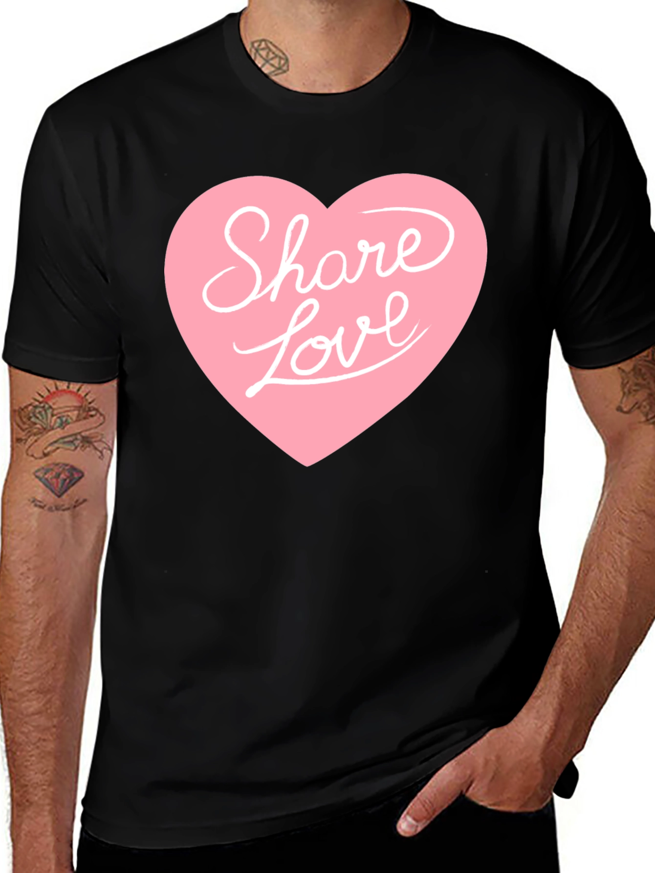 Share Love Graphic Tee - Black