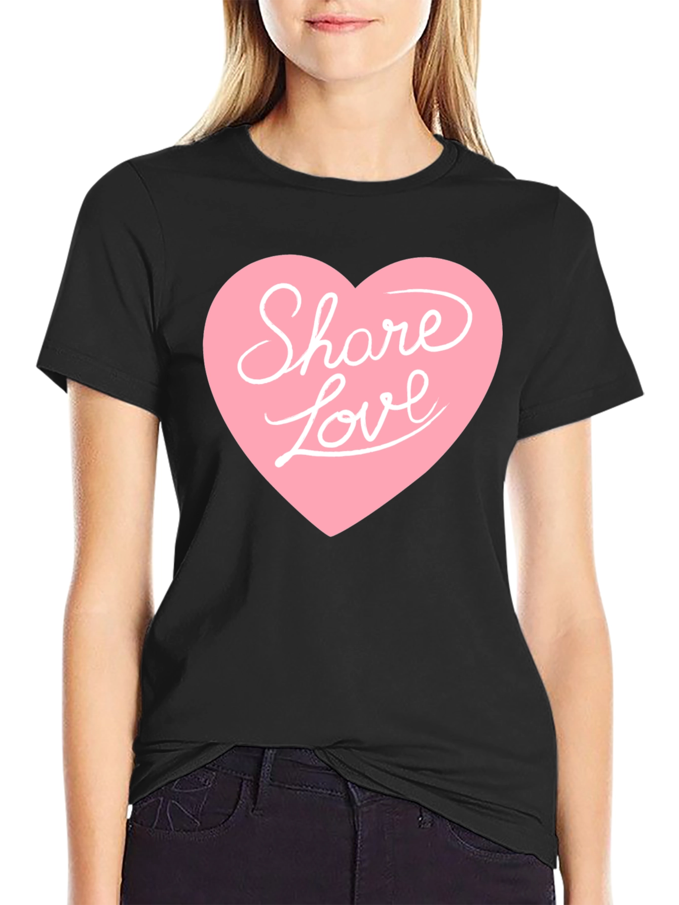 Share Love Graphic Tee - Black