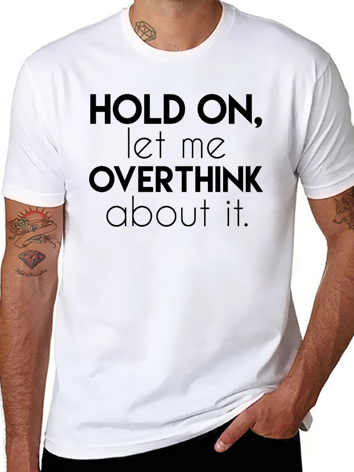 Overthink Funny Graphic Tee Black Cotton T-Shirt
