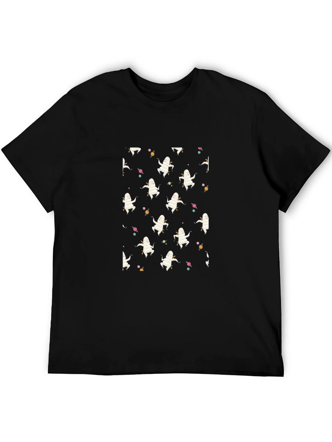 Ghost Pattern Black T-Shirt