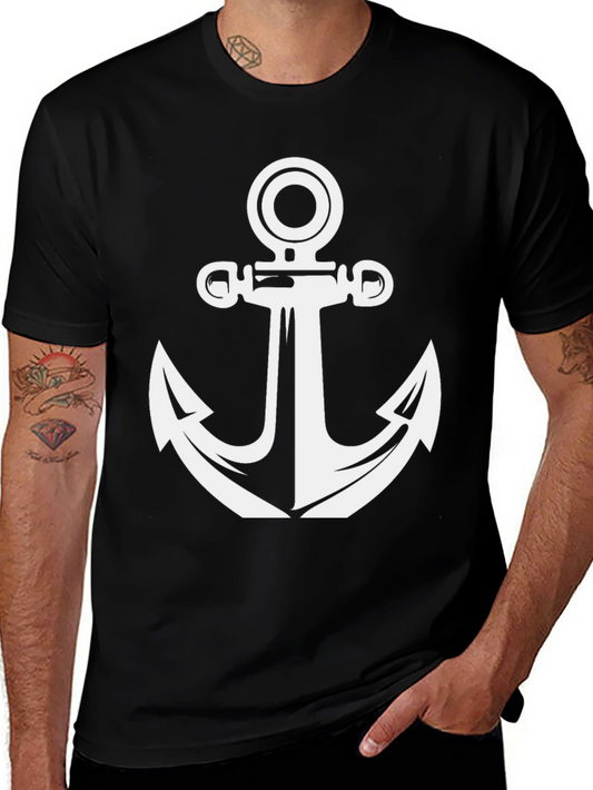 Classic Anchor Graphic Tee - Black Cotton Blend