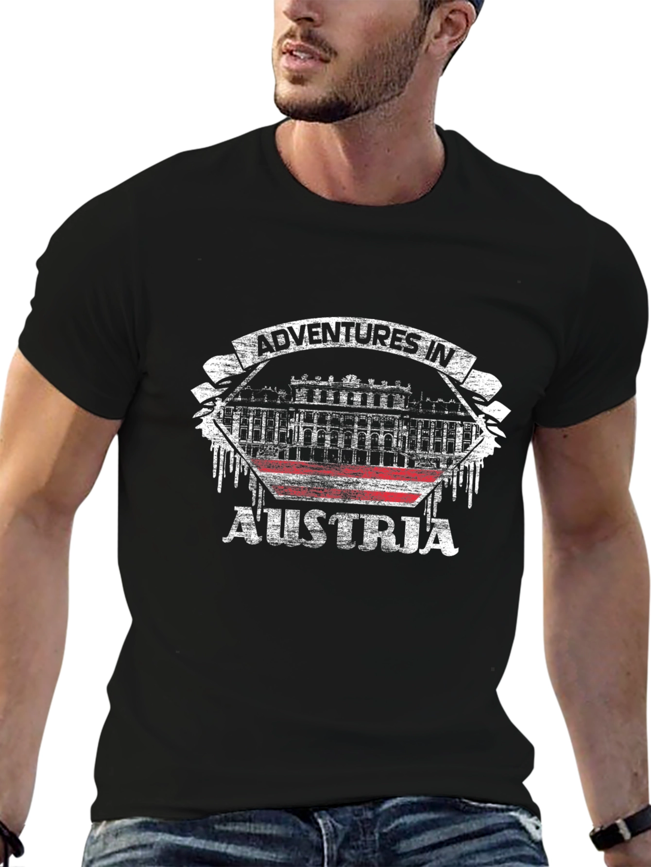 Adventures in Austria Black Graphic T-Shirt