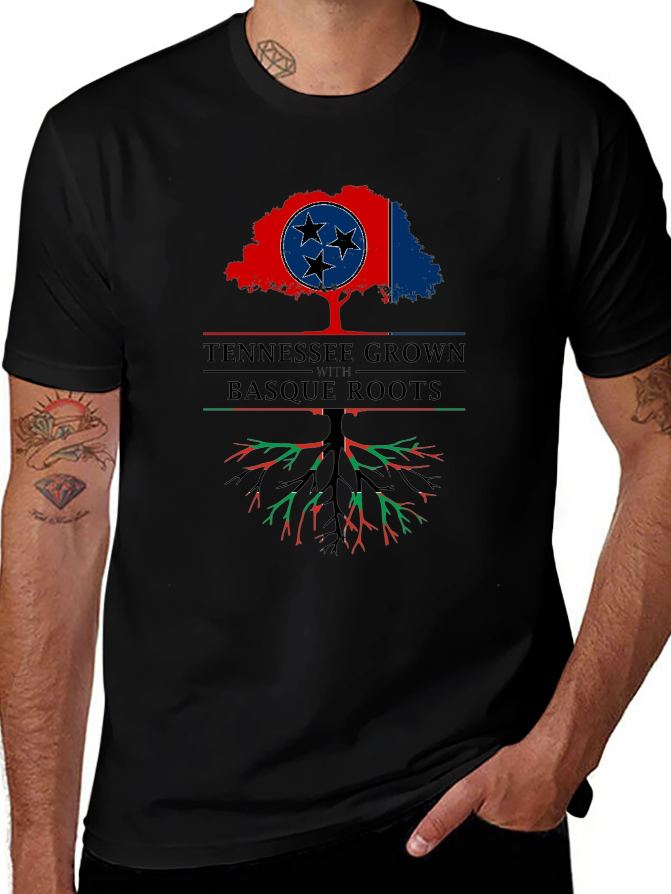 Tennessee Grown with Basque Roots Graphic T-Shirt