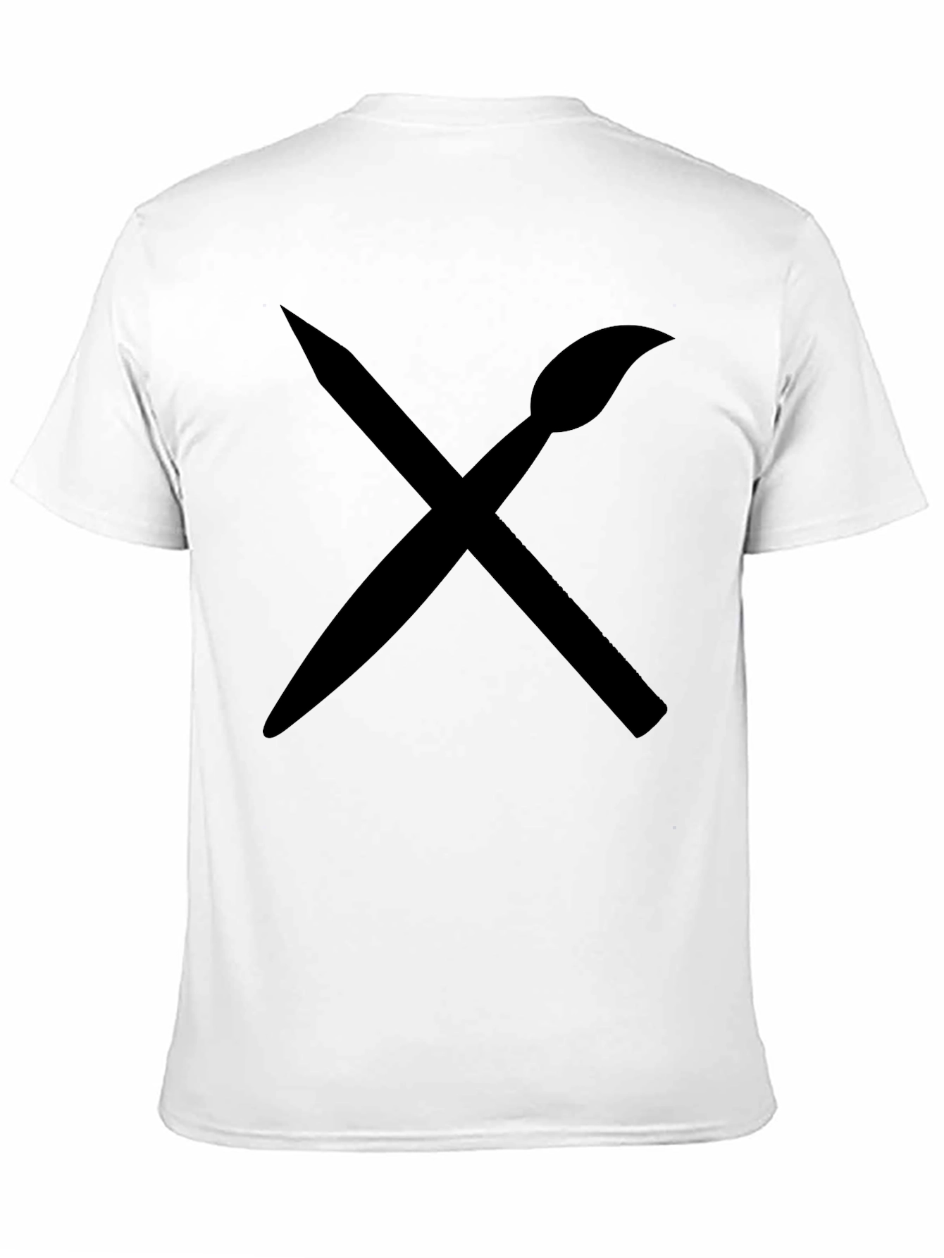 Artists Brush & Pencil Graphic Tee - Black Cotton