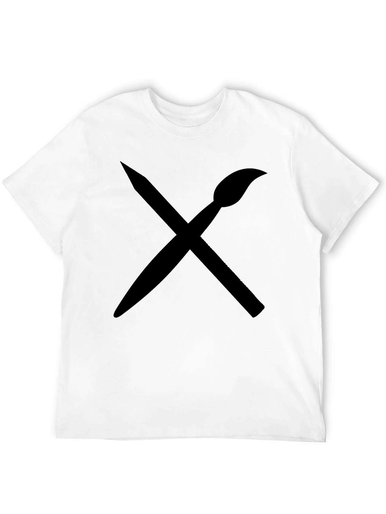 Artists Brush & Pencil Graphic Tee - Black Cotton