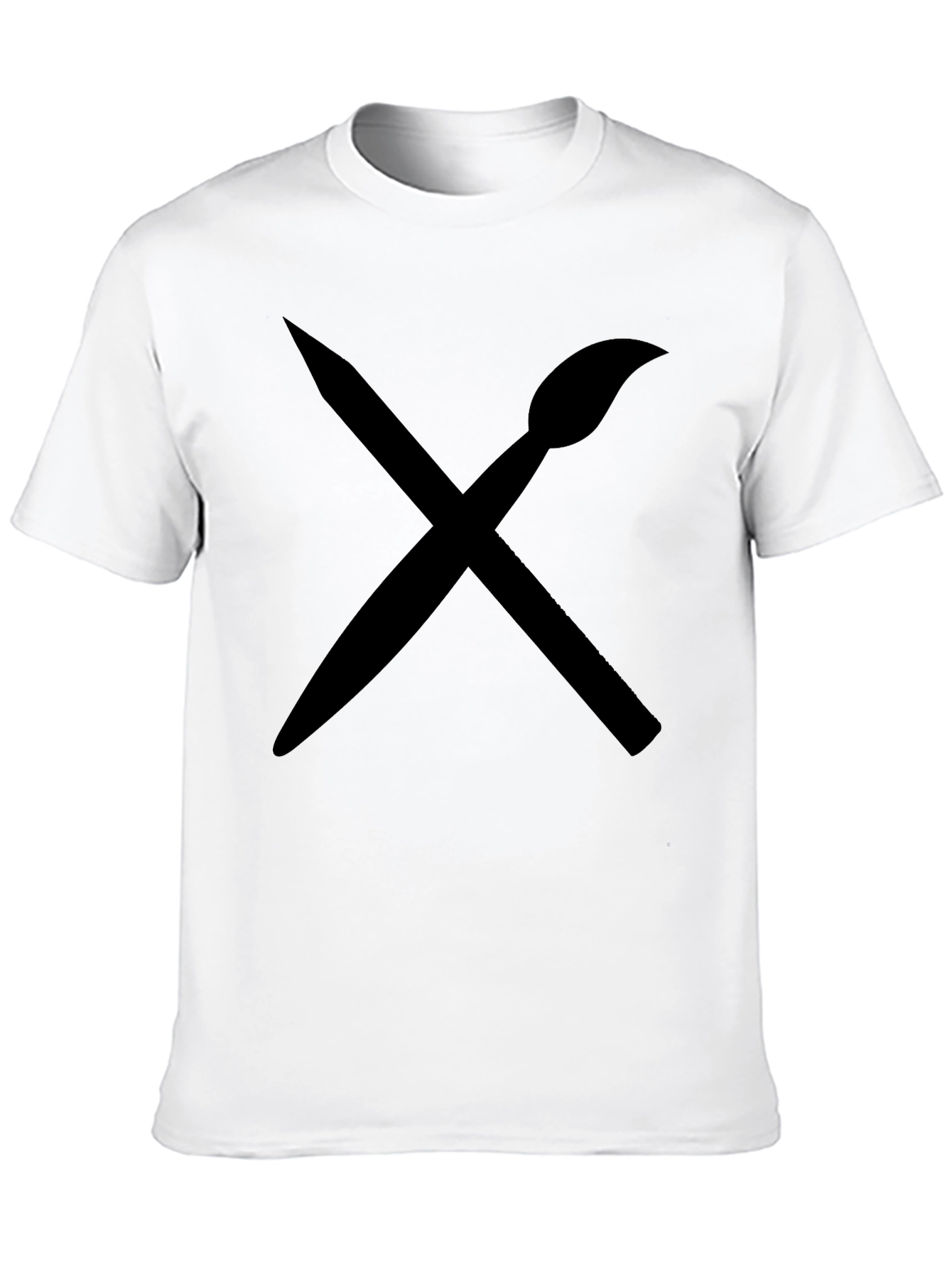 Artists Brush & Pencil Graphic Tee - Black Cotton