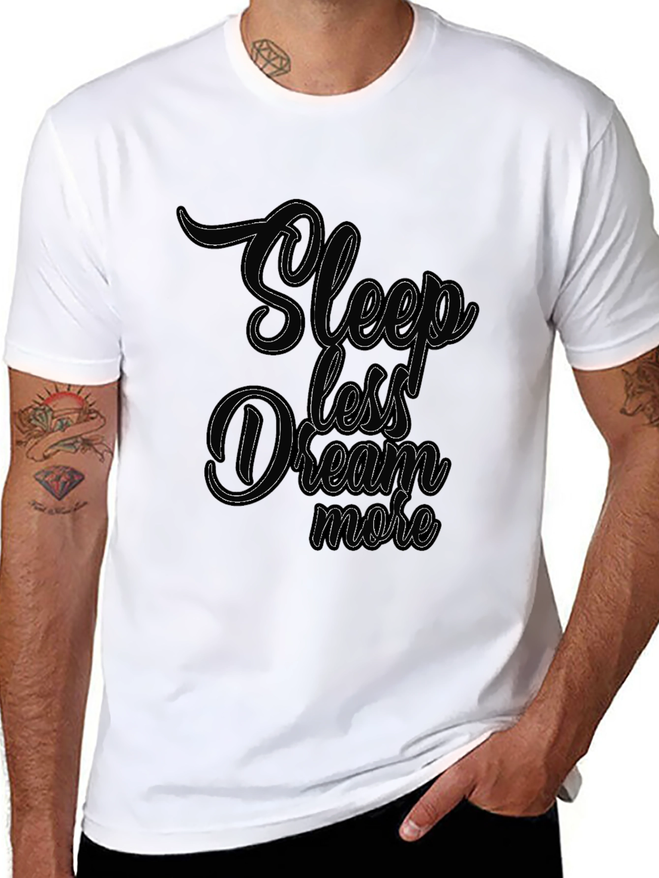 Sleep Less Dream More Black Graphic Tee