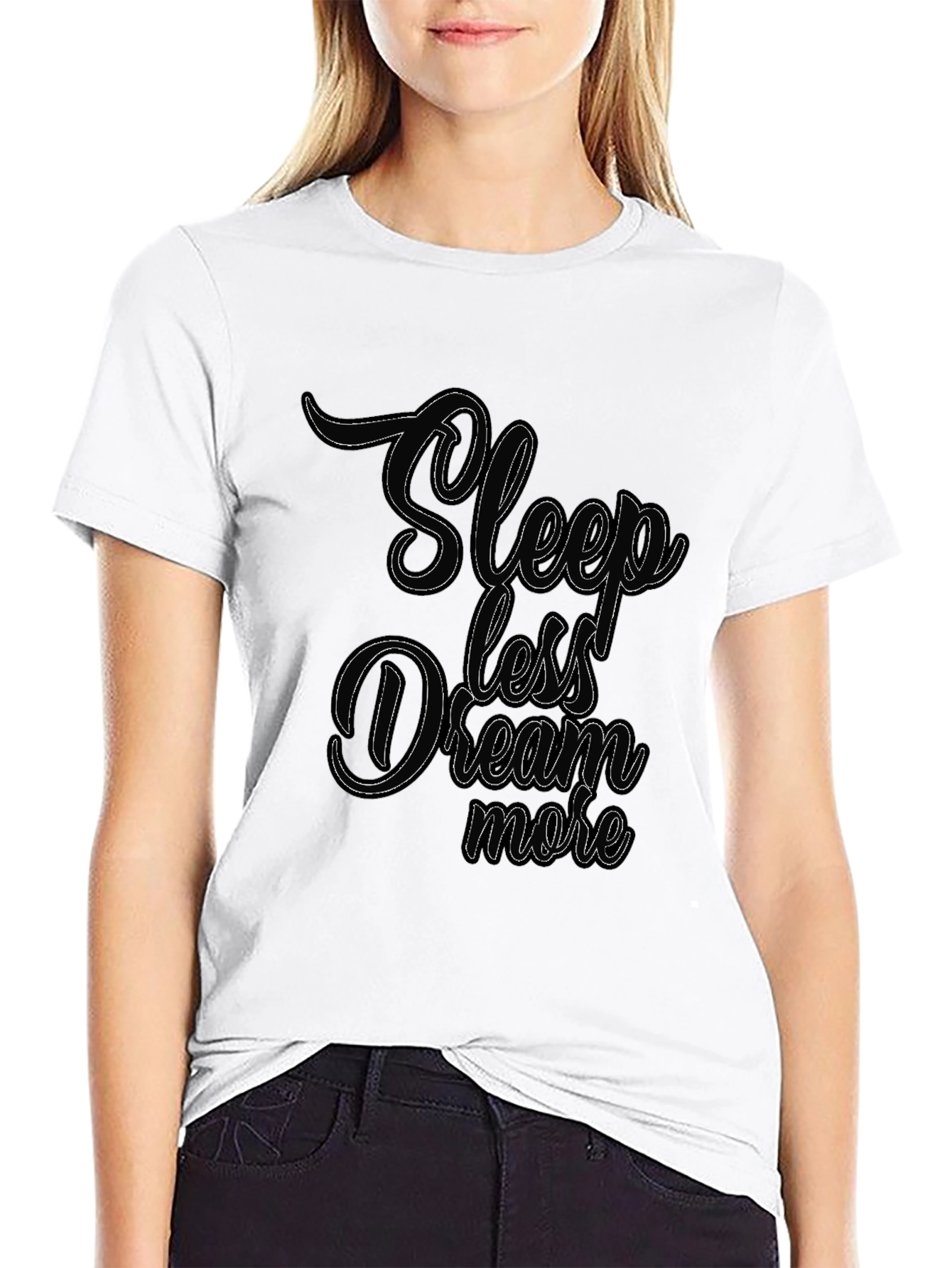 Sleep Less Dream More Black Graphic Tee